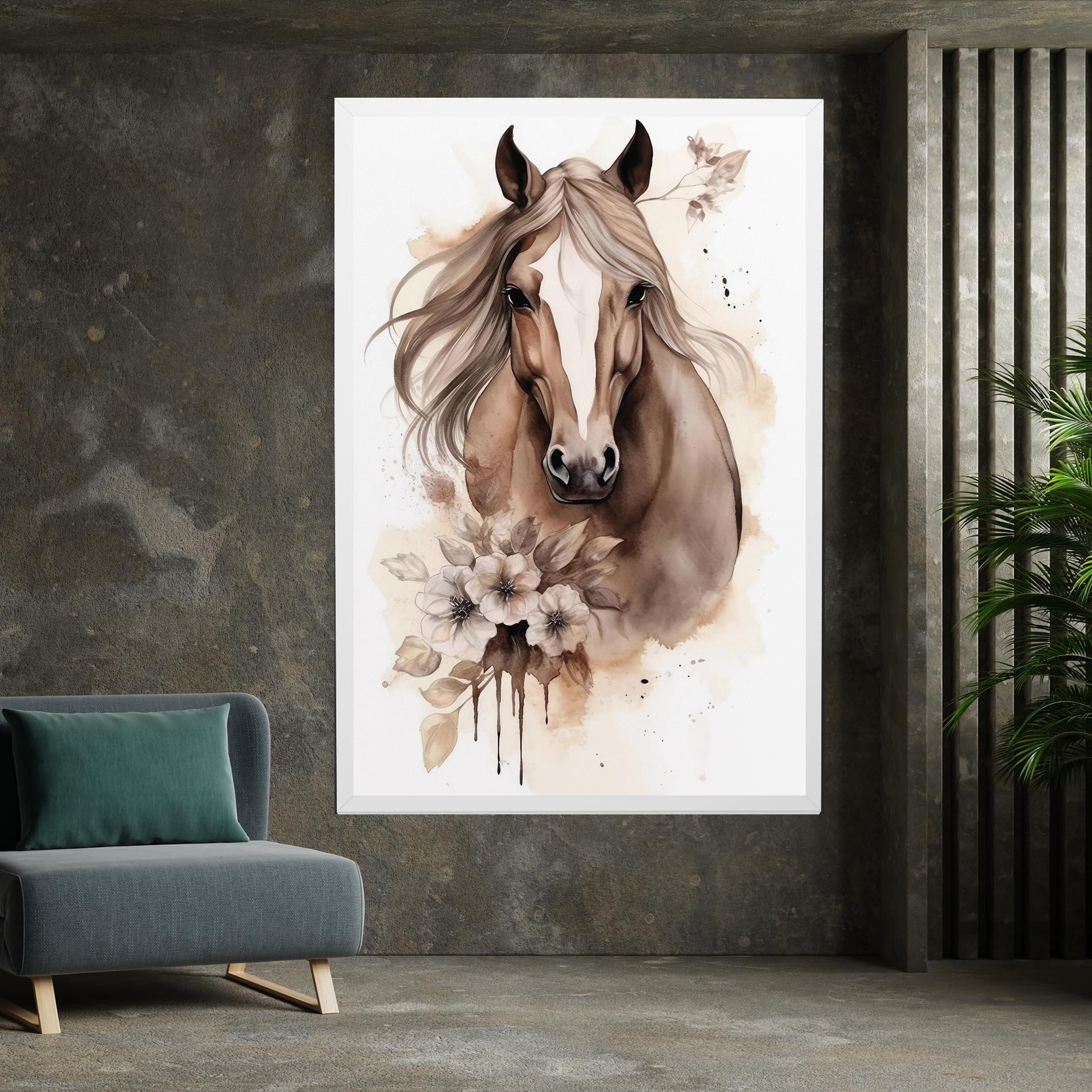 Tablou Canvas Flower Brown Horse mockup 7