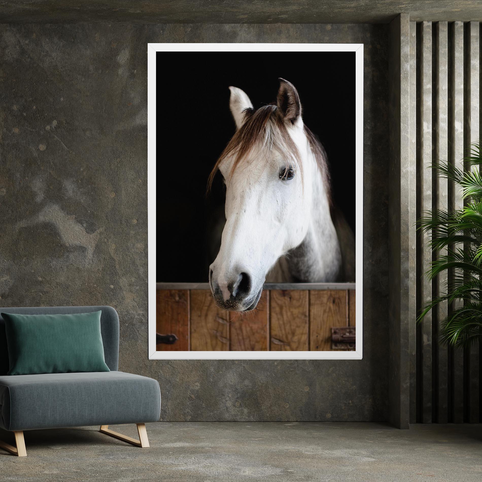 Tablou Canvas Grey Horse Head mockup 7