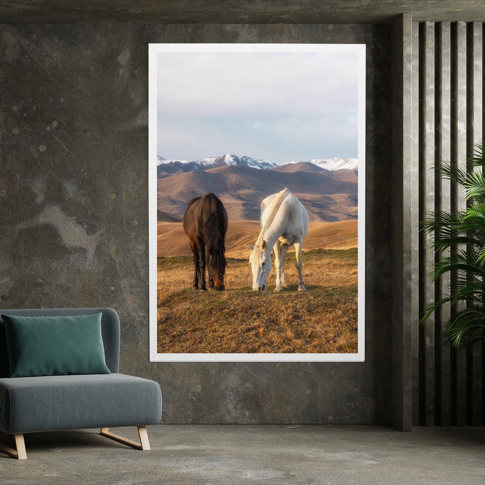 Tablou Canvas Mountain Horses mockup 7