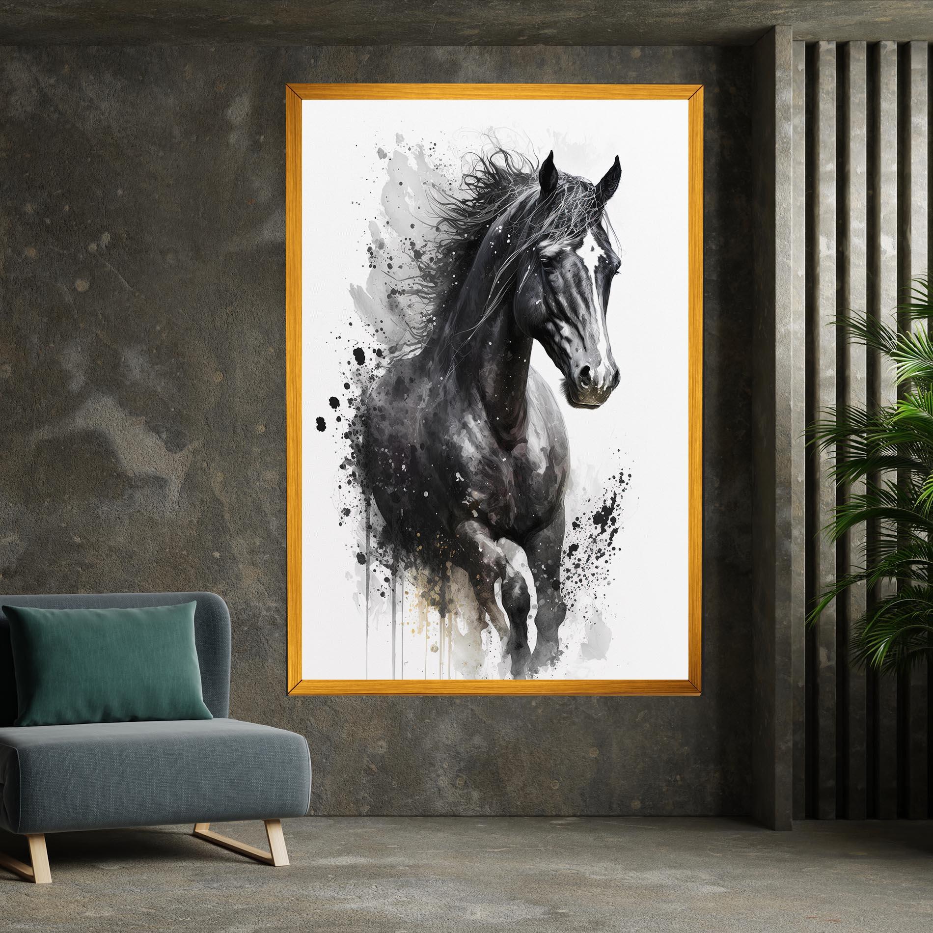 Tablou Canvas Black Horse mockup 7
