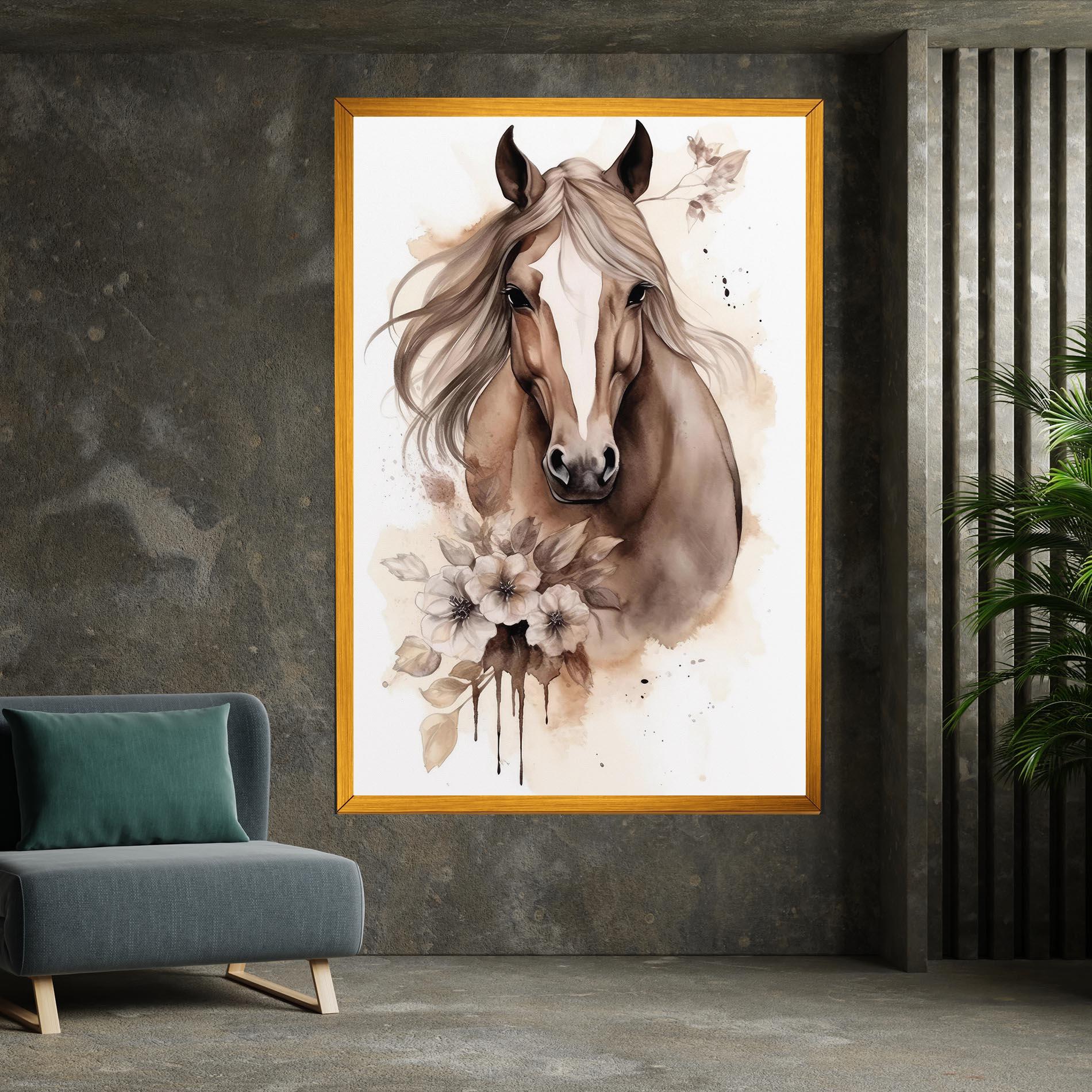 Tablou Canvas Flower Brown Horse mockup 7