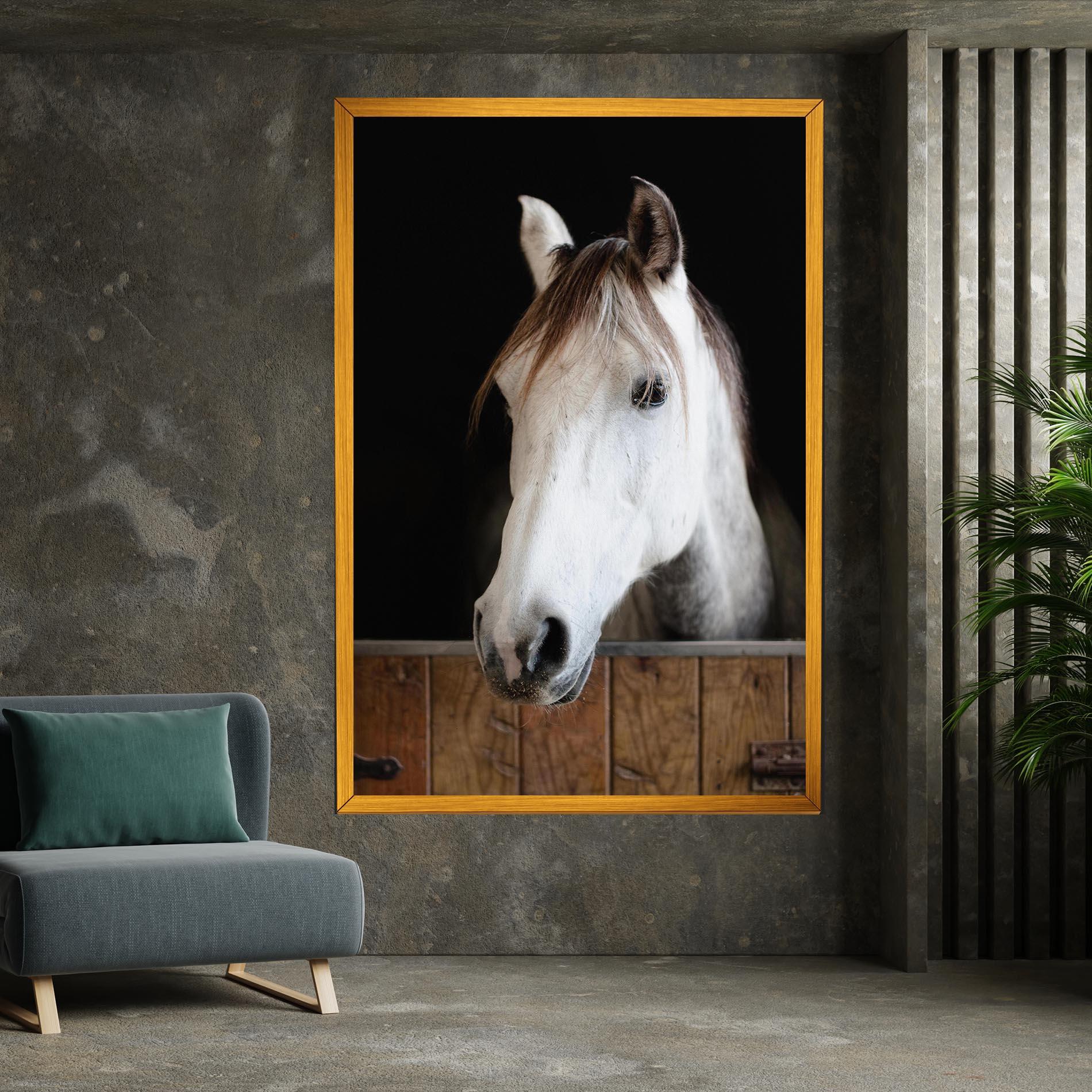 Tablou Canvas Grey Horse Head mockup 7
