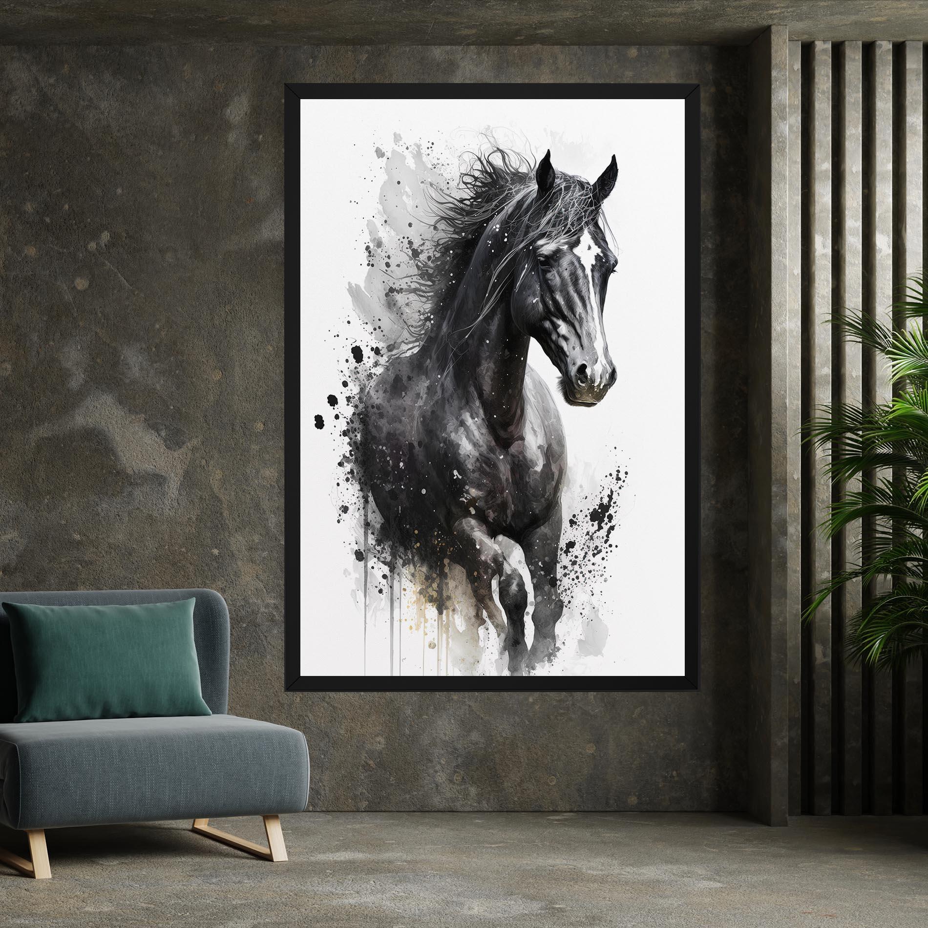 Tablou Canvas Black Horse mockup 7