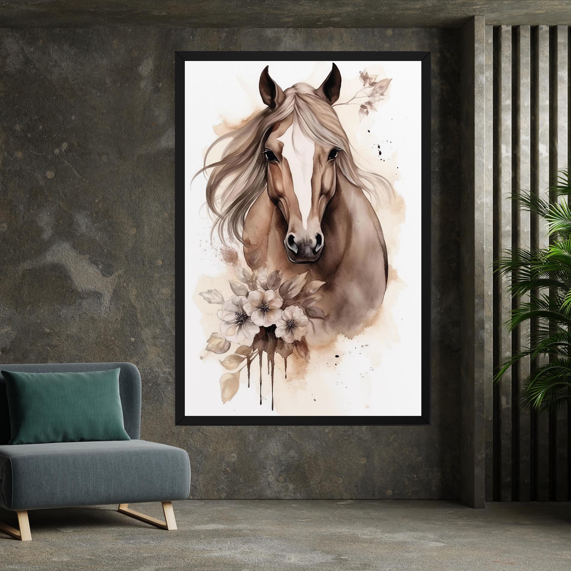 Tablou Canvas Flower Brown Horse mockup 7