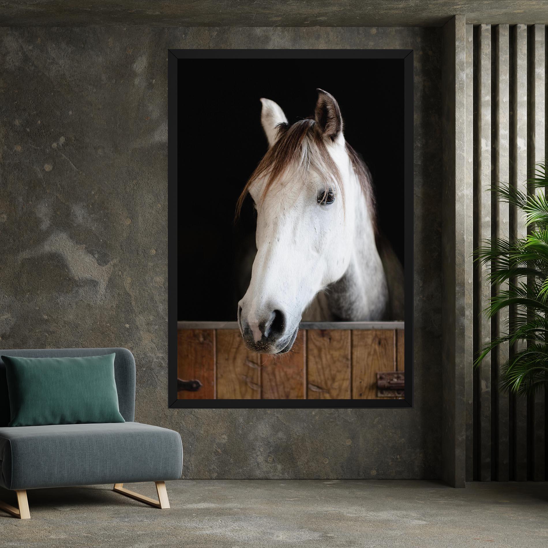 Tablou Canvas Grey Horse Head mockup 7