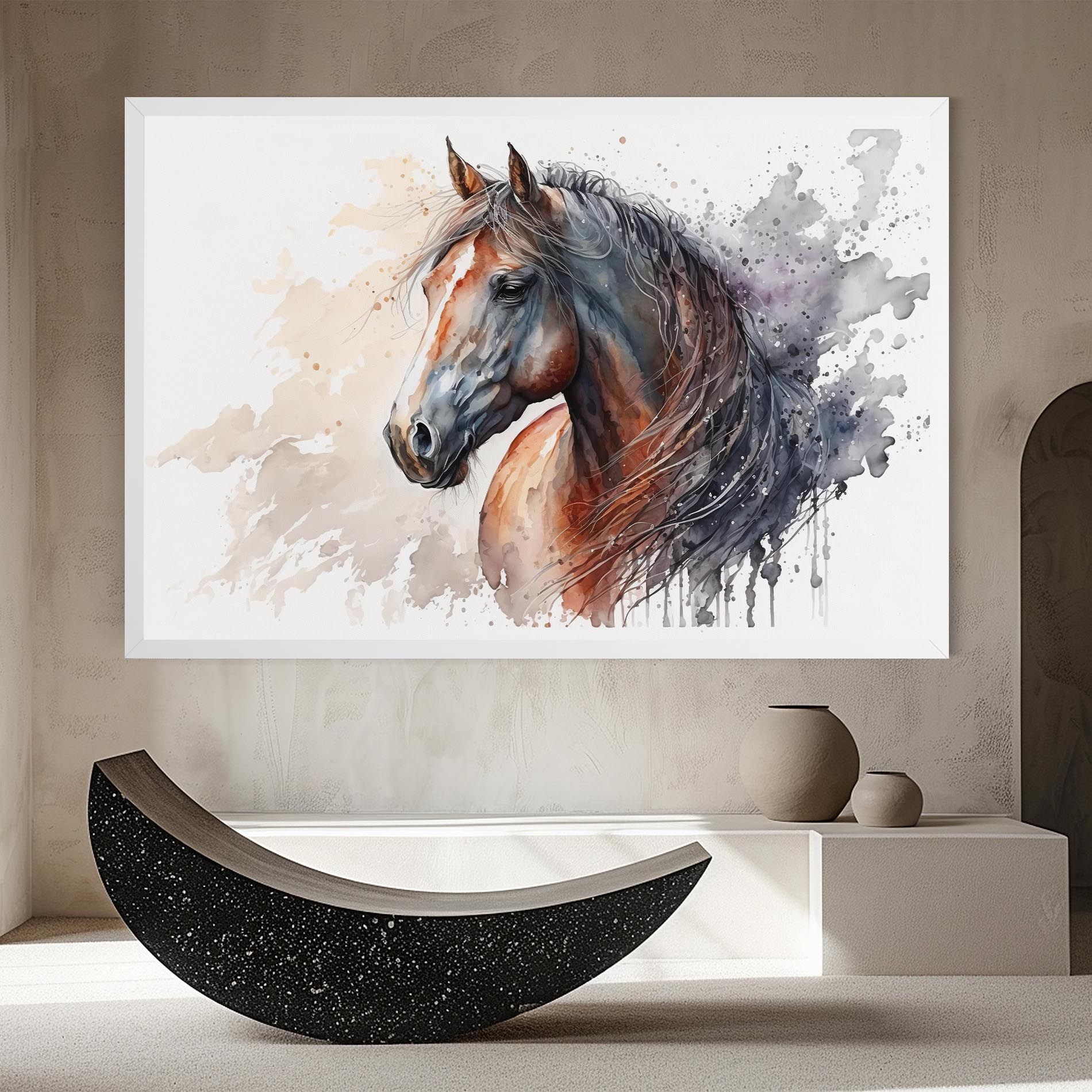 Black Brown Horse Painting mockup 8