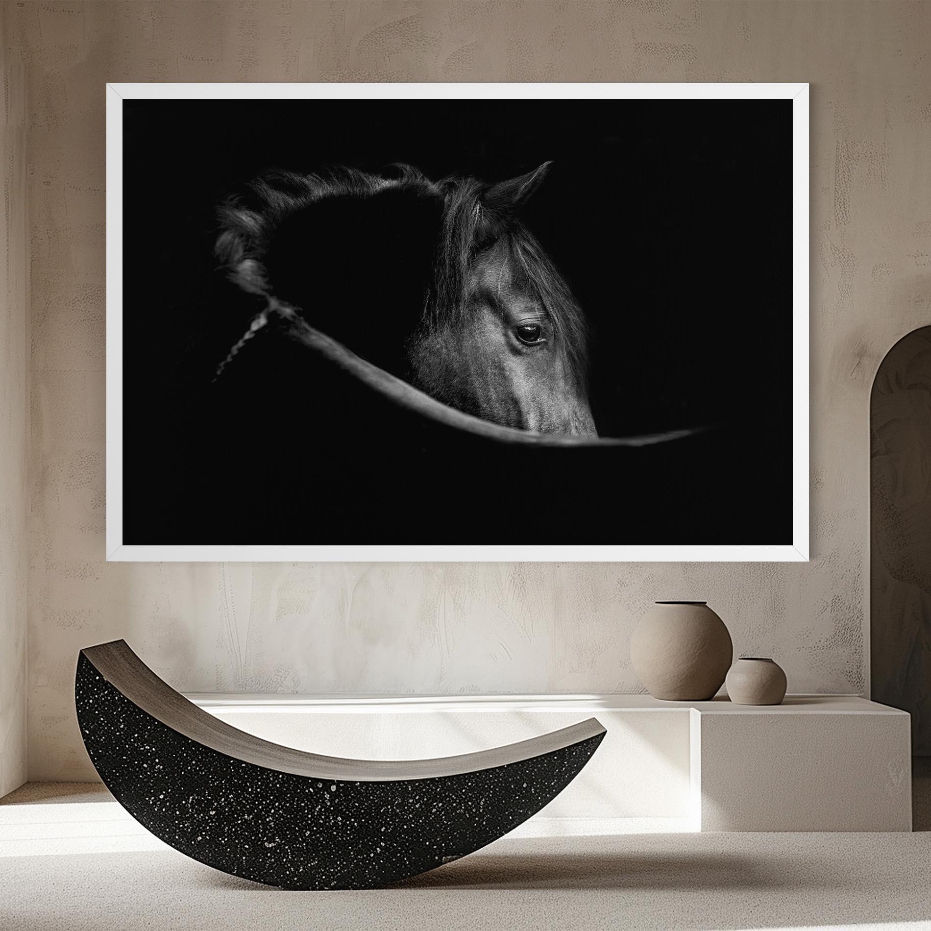 Tablou Canvas Black Horse Looking mockup 8