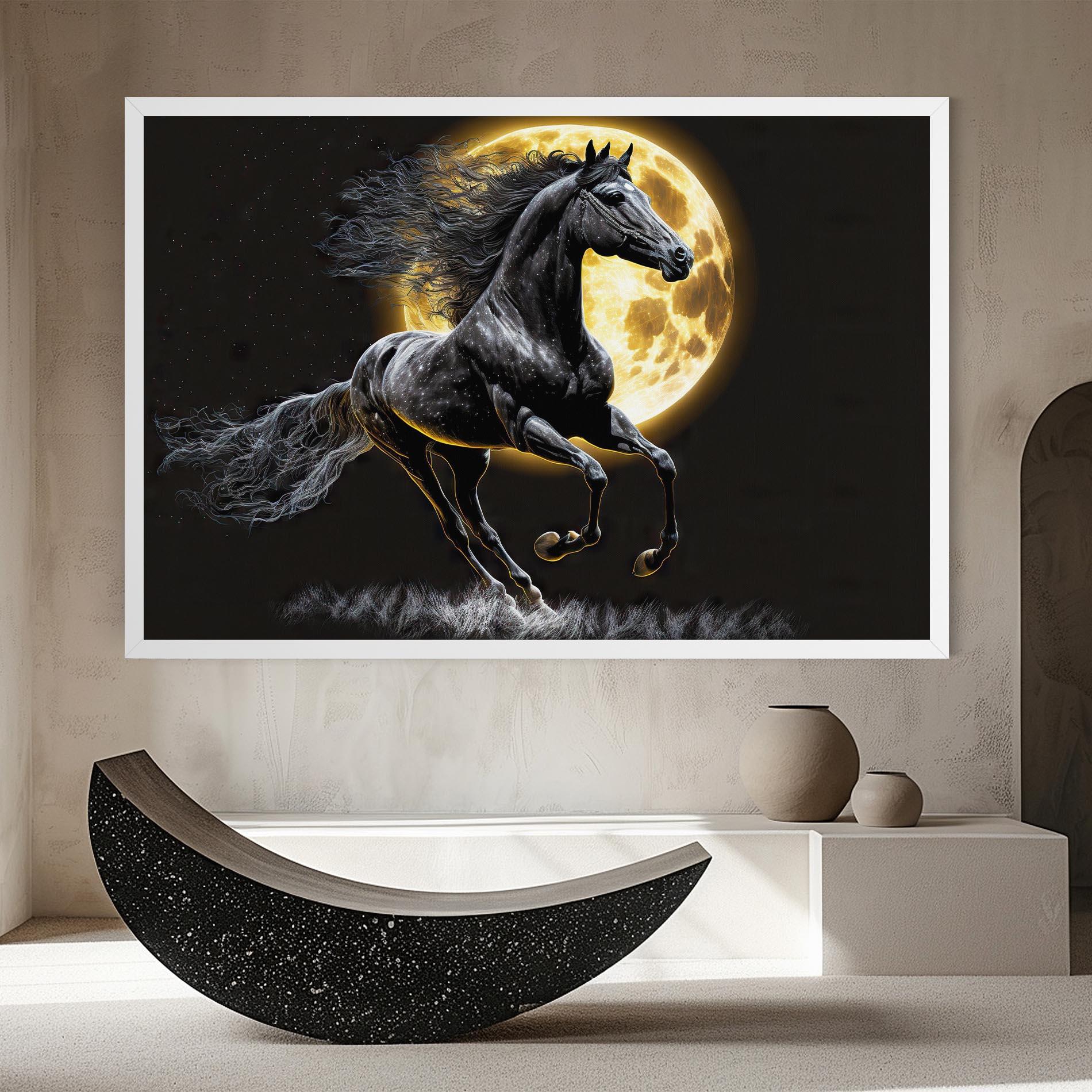 Tablou Canvas Gold Moon Horse mockup 8