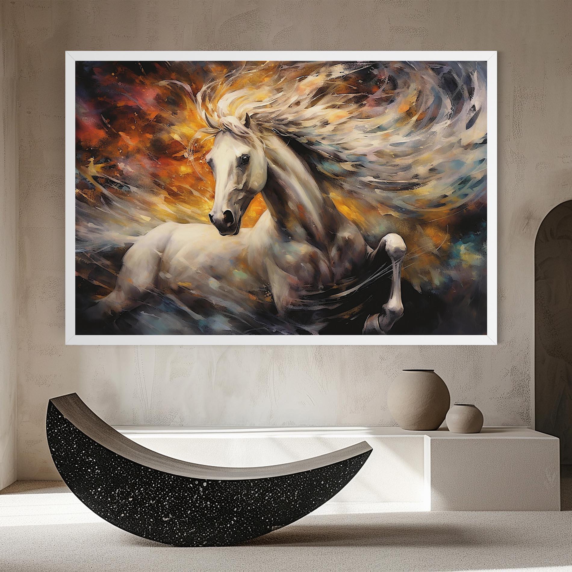 Tablou Canvas White Horse Painting mockup 8