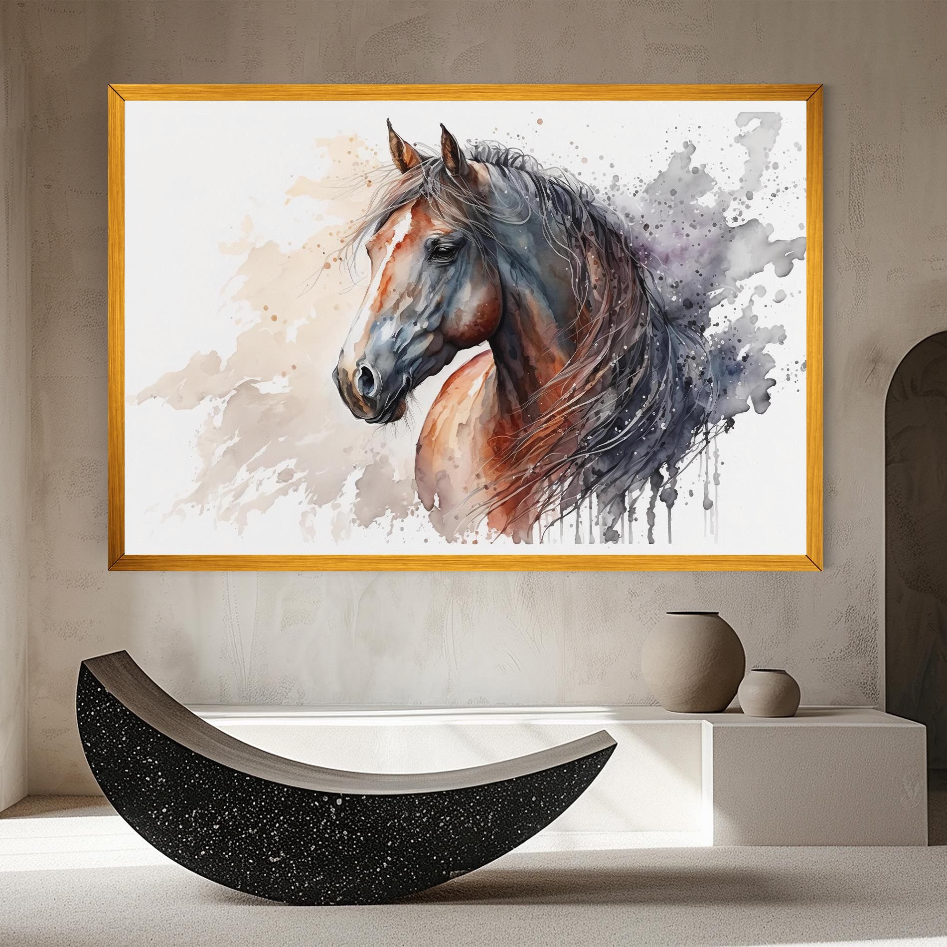 Black Brown Horse Painting mockup 8