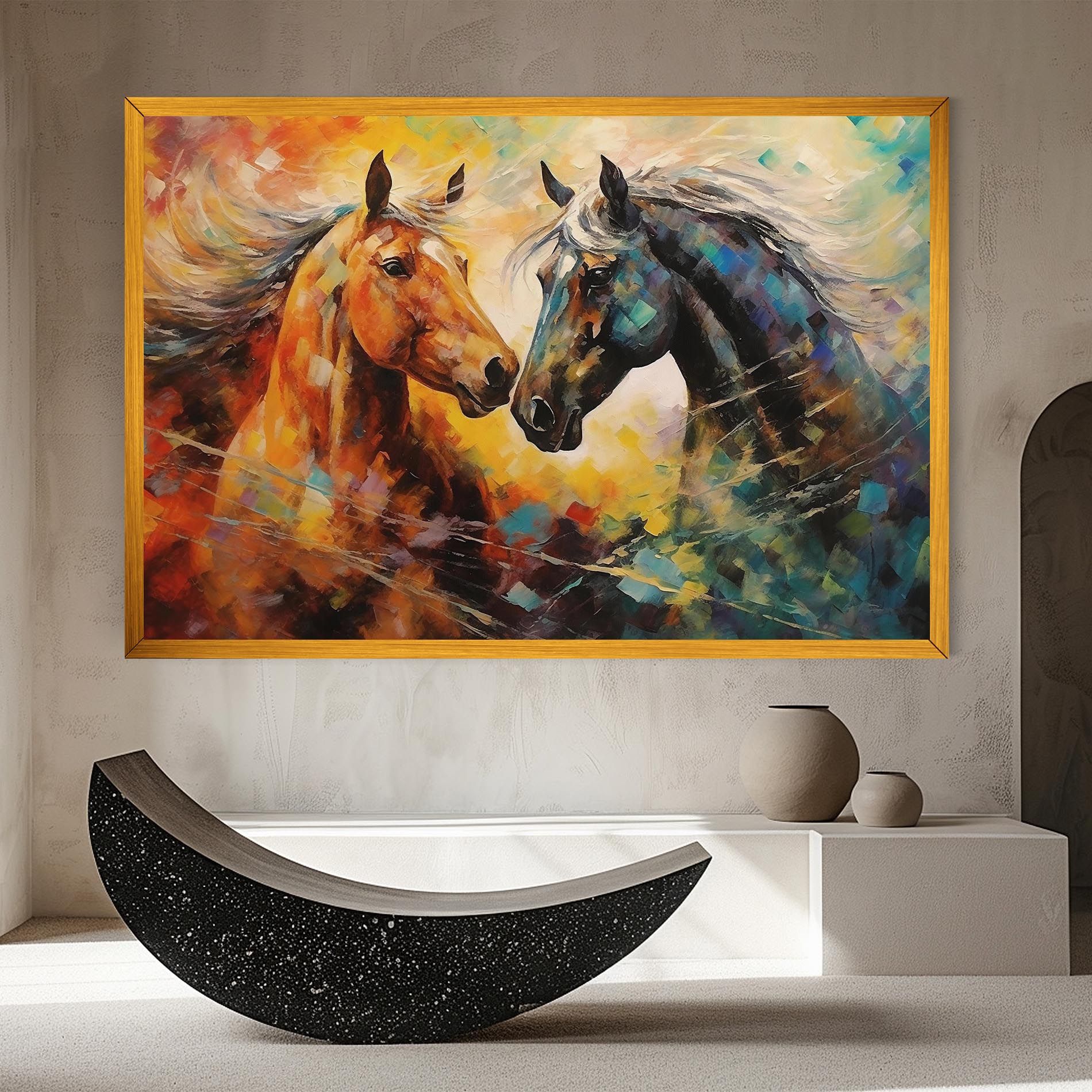 Brown Black Horses mockup 8