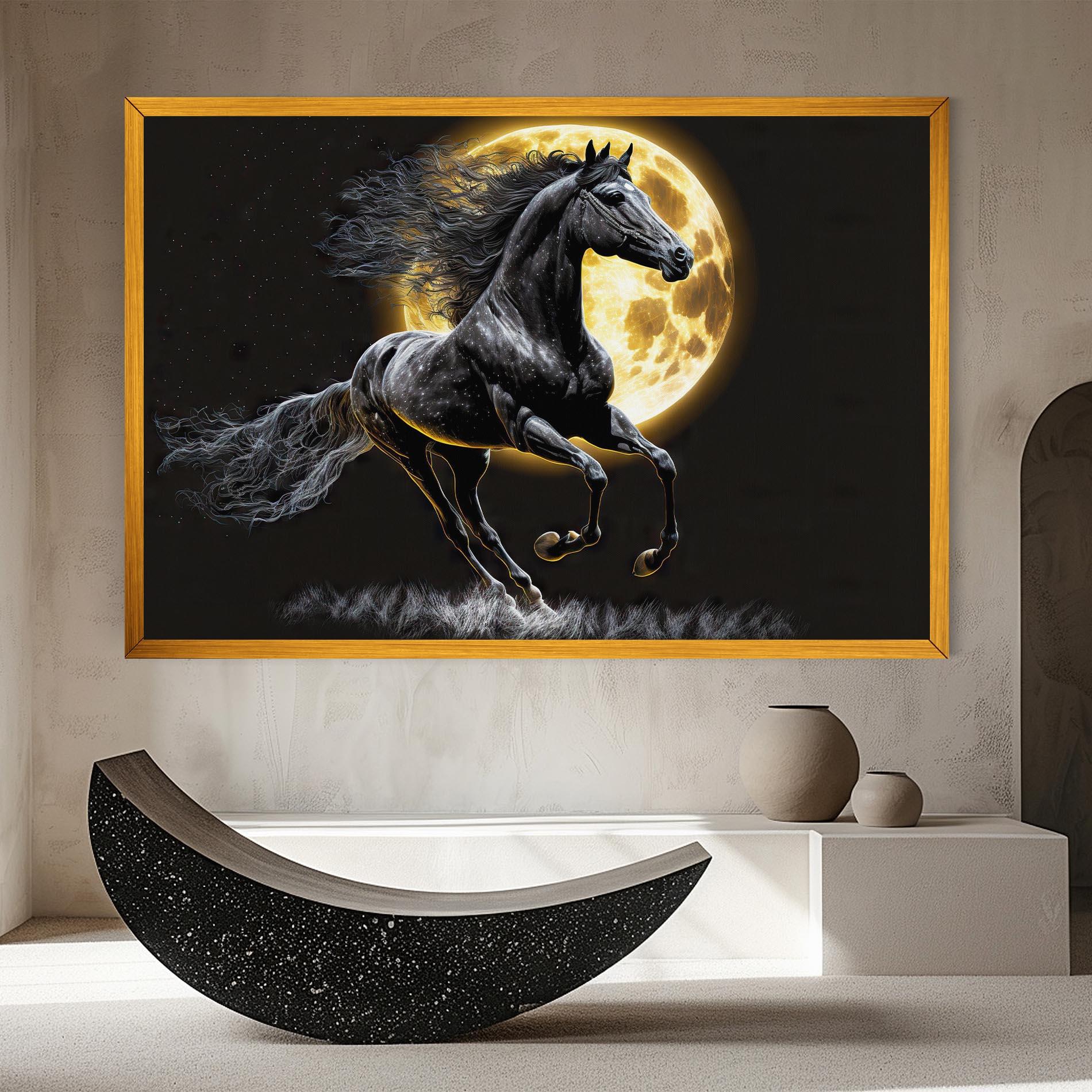 Tablou Canvas Gold Moon Horse mockup 8