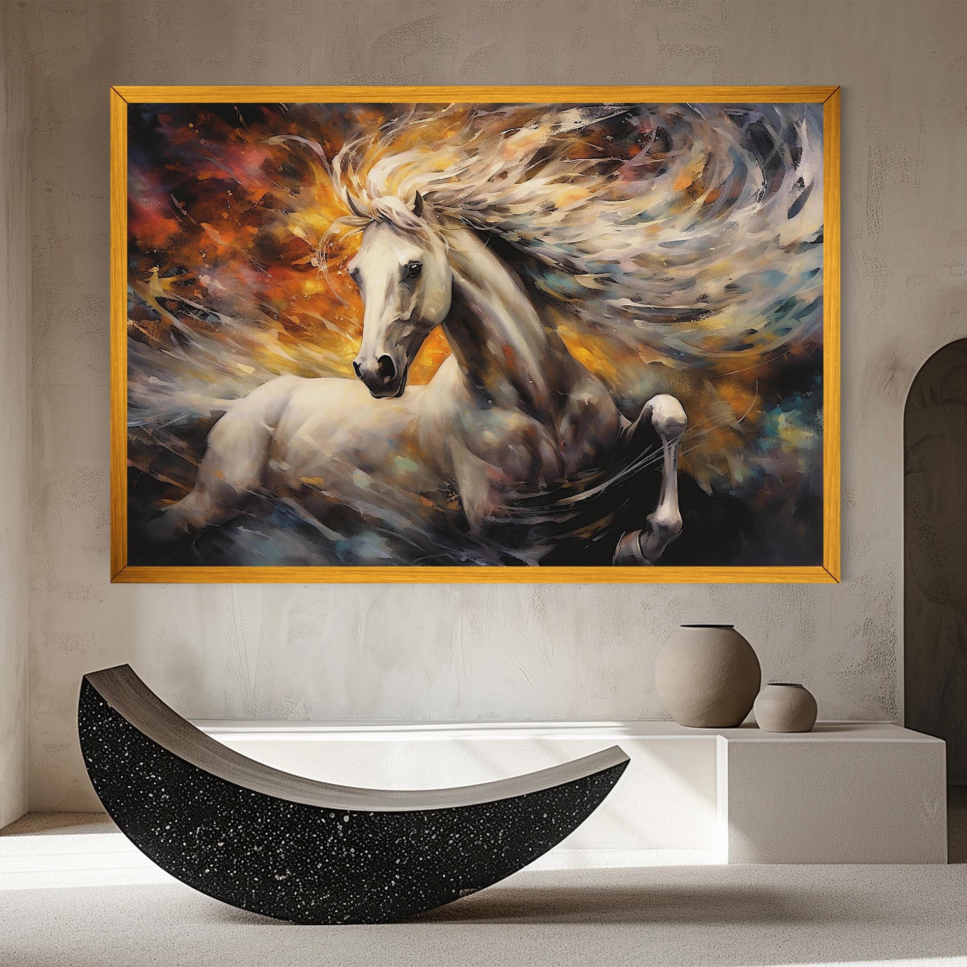 Tablou Canvas White Horse Painting mockup 8