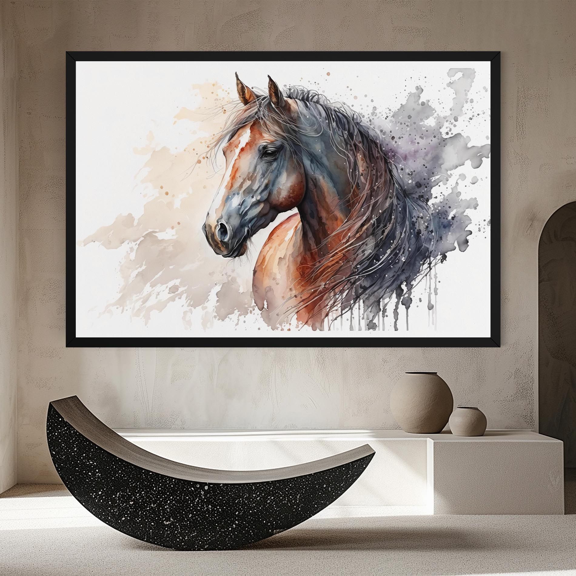 Black Brown Horse Painting mockup 8