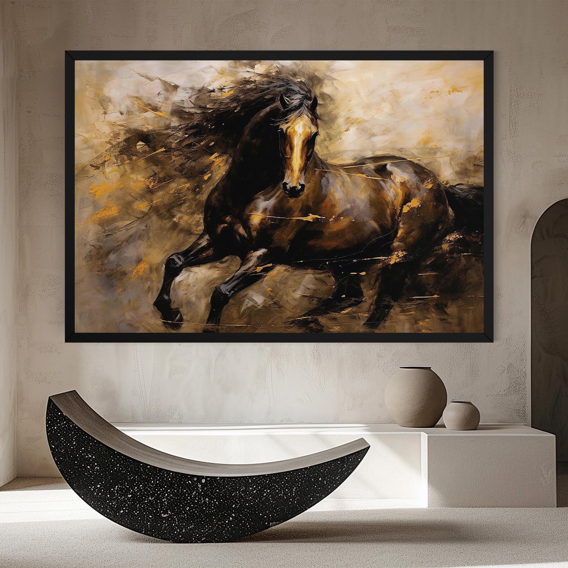 Tablou Canvas Gold Brown Horse mockup 8