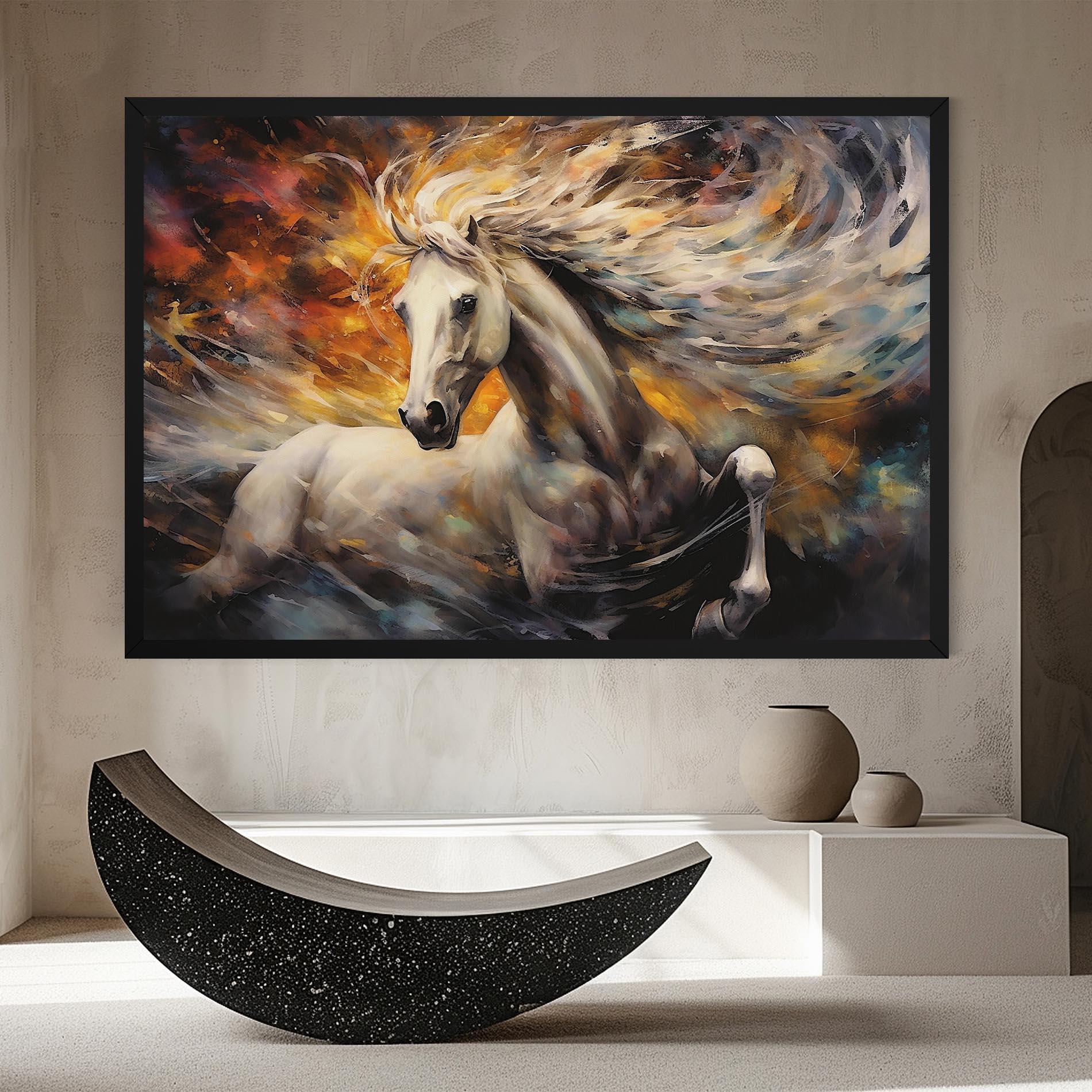 Tablou Canvas White Horse Painting mockup 8