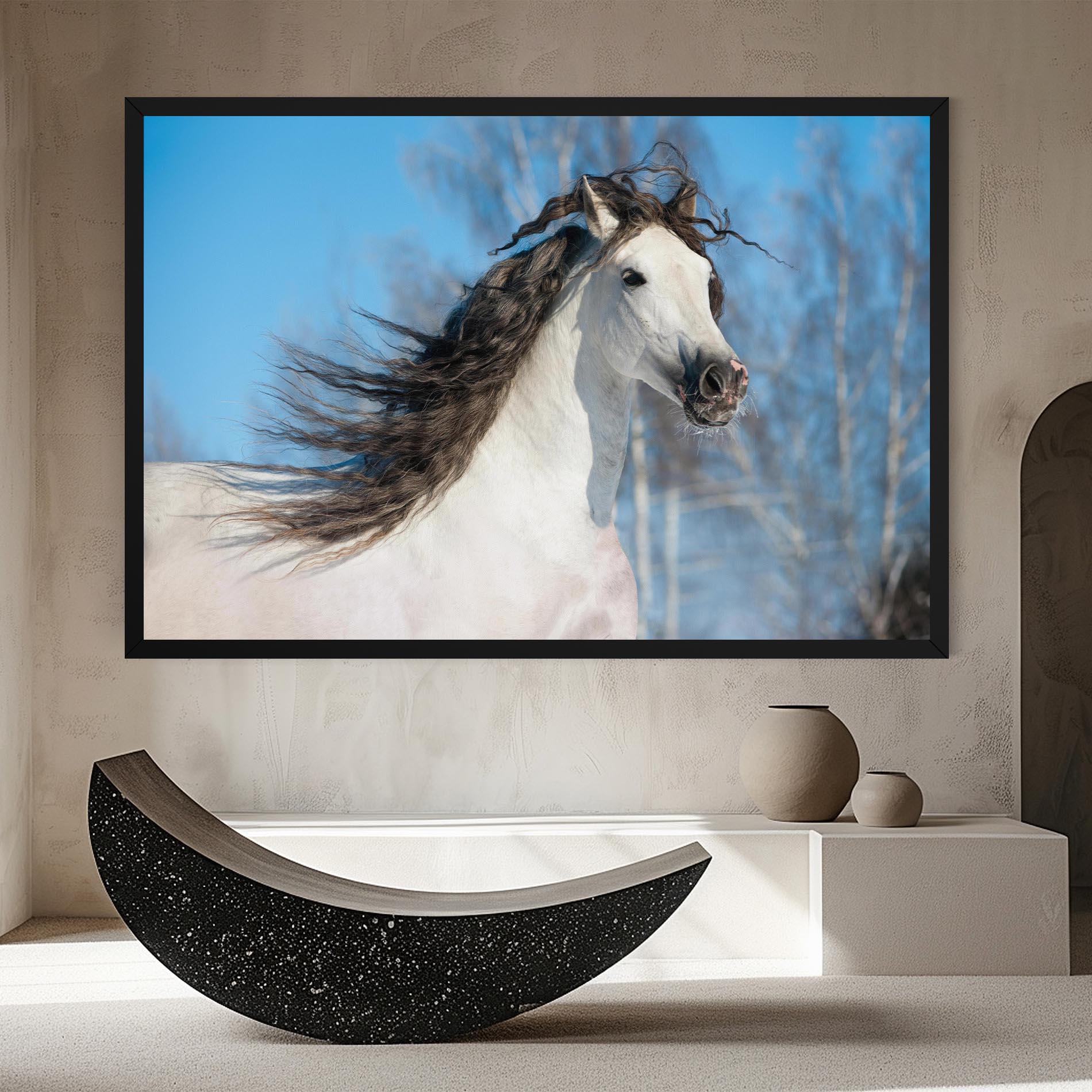 Tablou Canvas Wild Black Hair Horse mockup 8