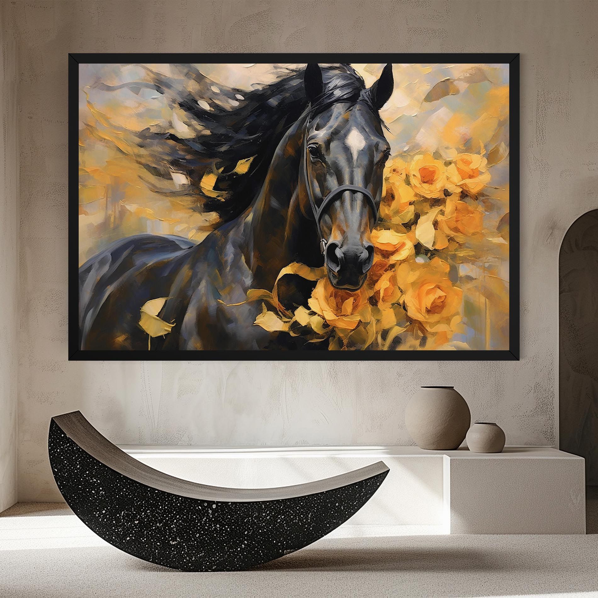 Yellow Roses Horse mockup 8