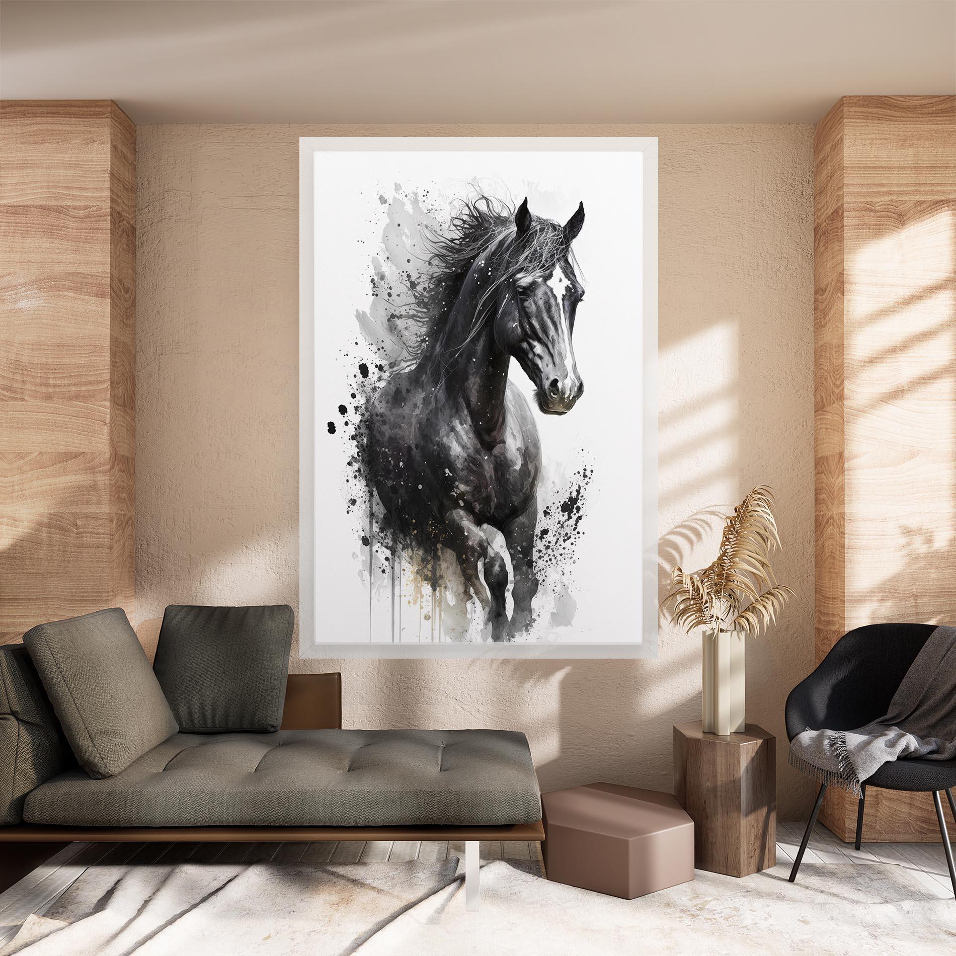 Tablou Canvas Black Horse mockup 8