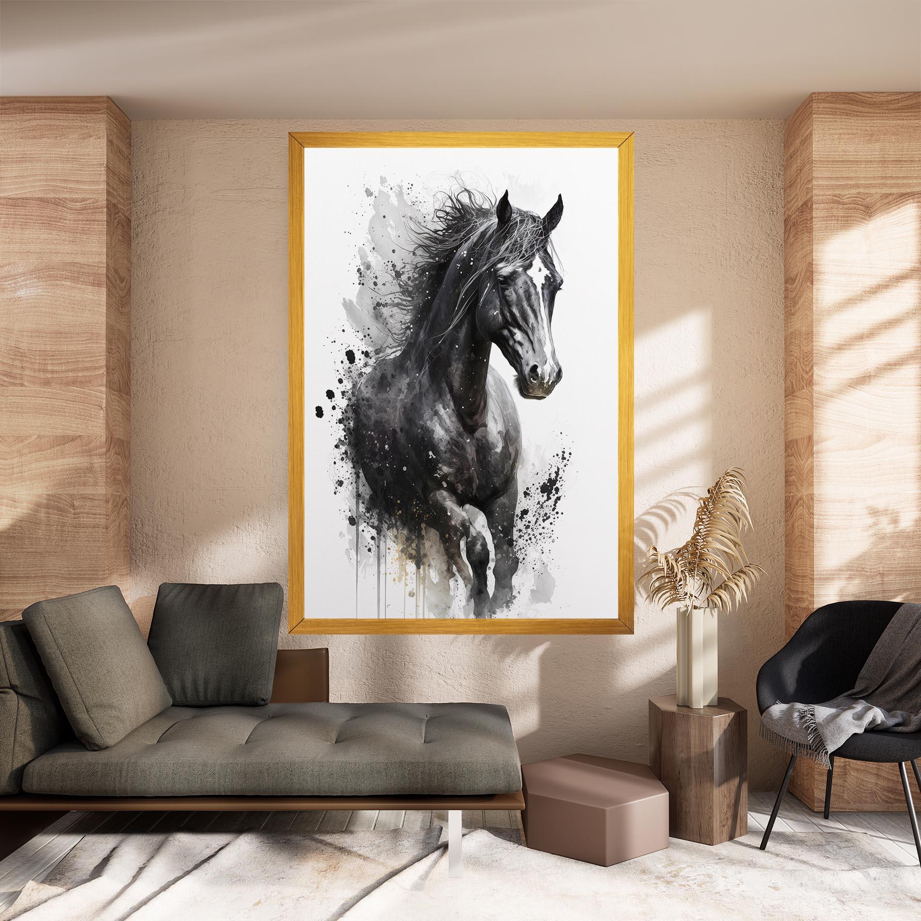 Tablou Canvas Black Horse mockup 8