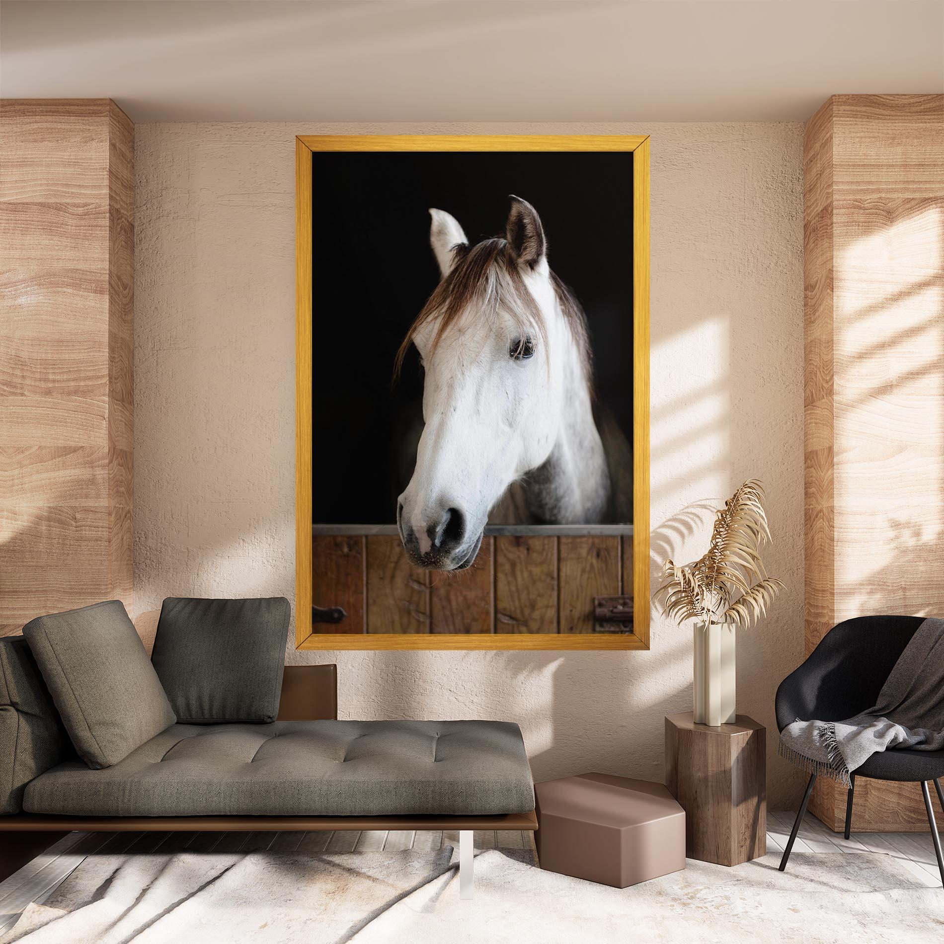 Tablou Canvas Grey Horse Head mockup 8