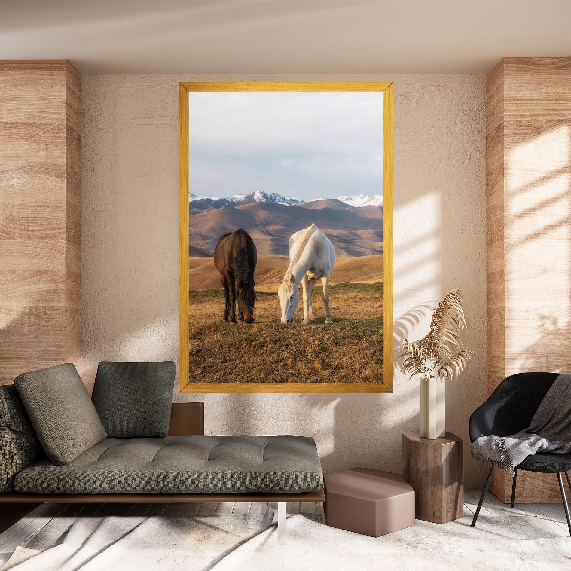 Tablou Canvas Mountain Horses mockup 8