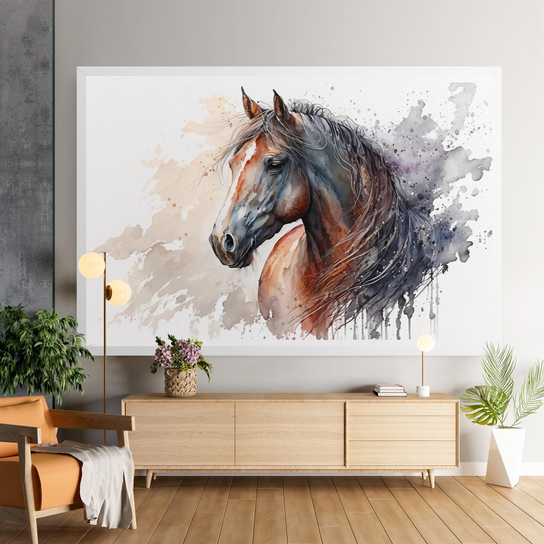 Black Brown Horse Painting mockup 9