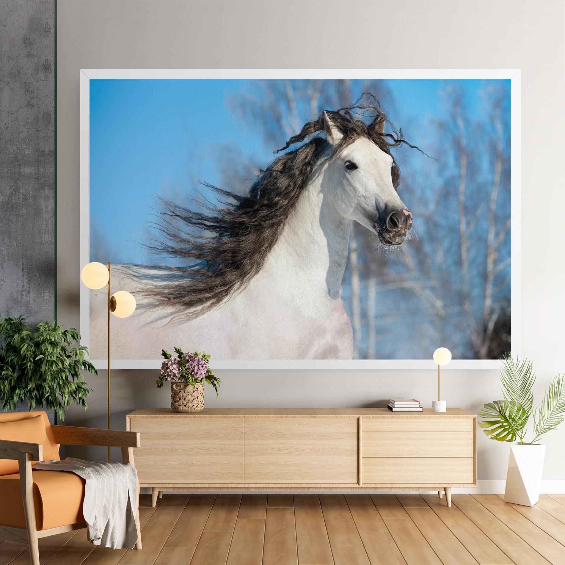 Tablou Canvas Wild Black Hair Horse mockup 9