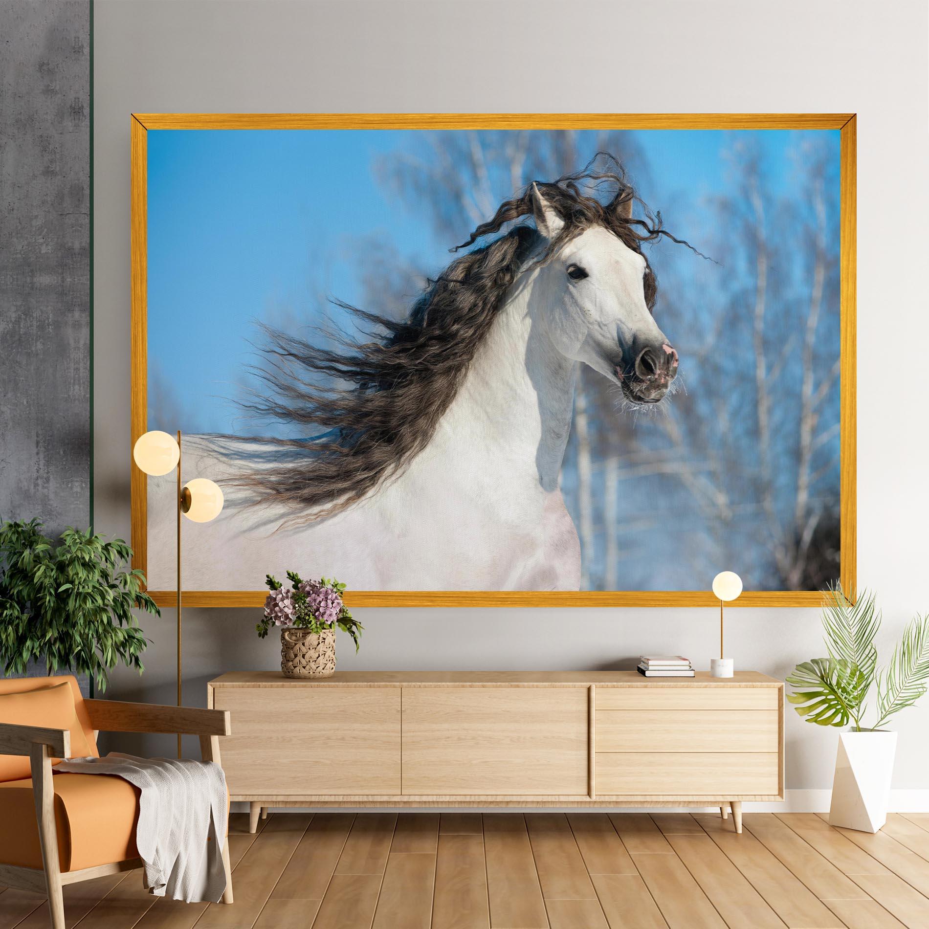 Tablou Canvas Wild Black Hair Horse mockup 9