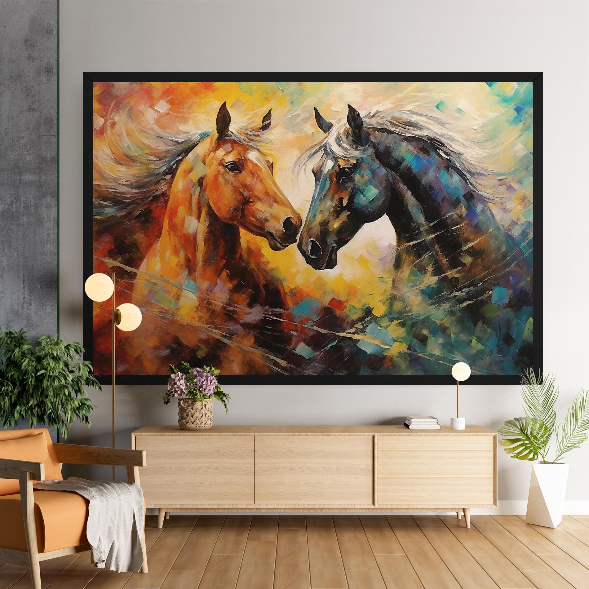 Brown Black Horses mockup 9