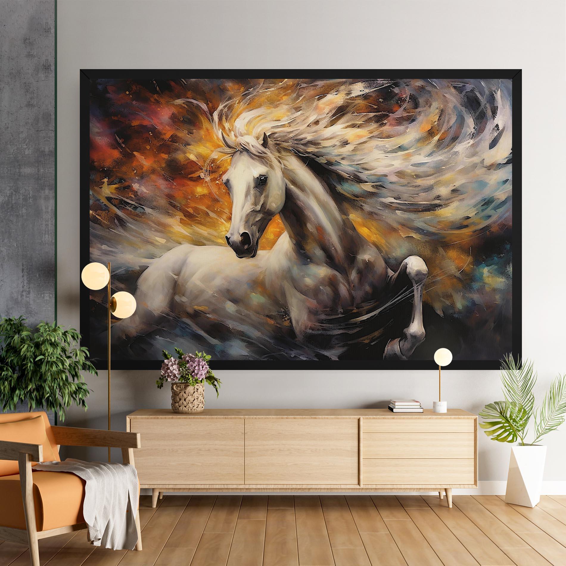 Tablou Canvas White Horse Painting mockup 9