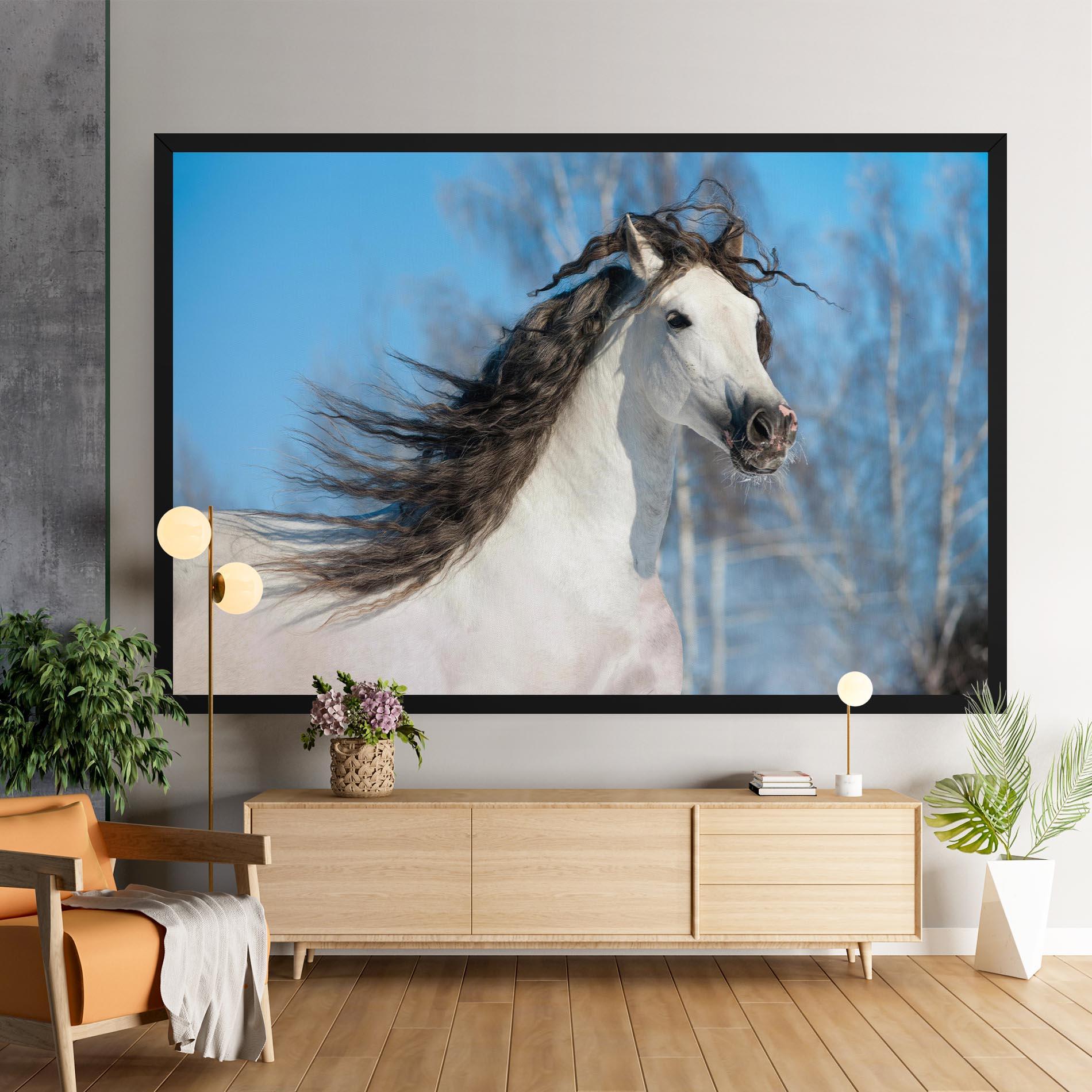 Tablou Canvas Wild Black Hair Horse mockup 9