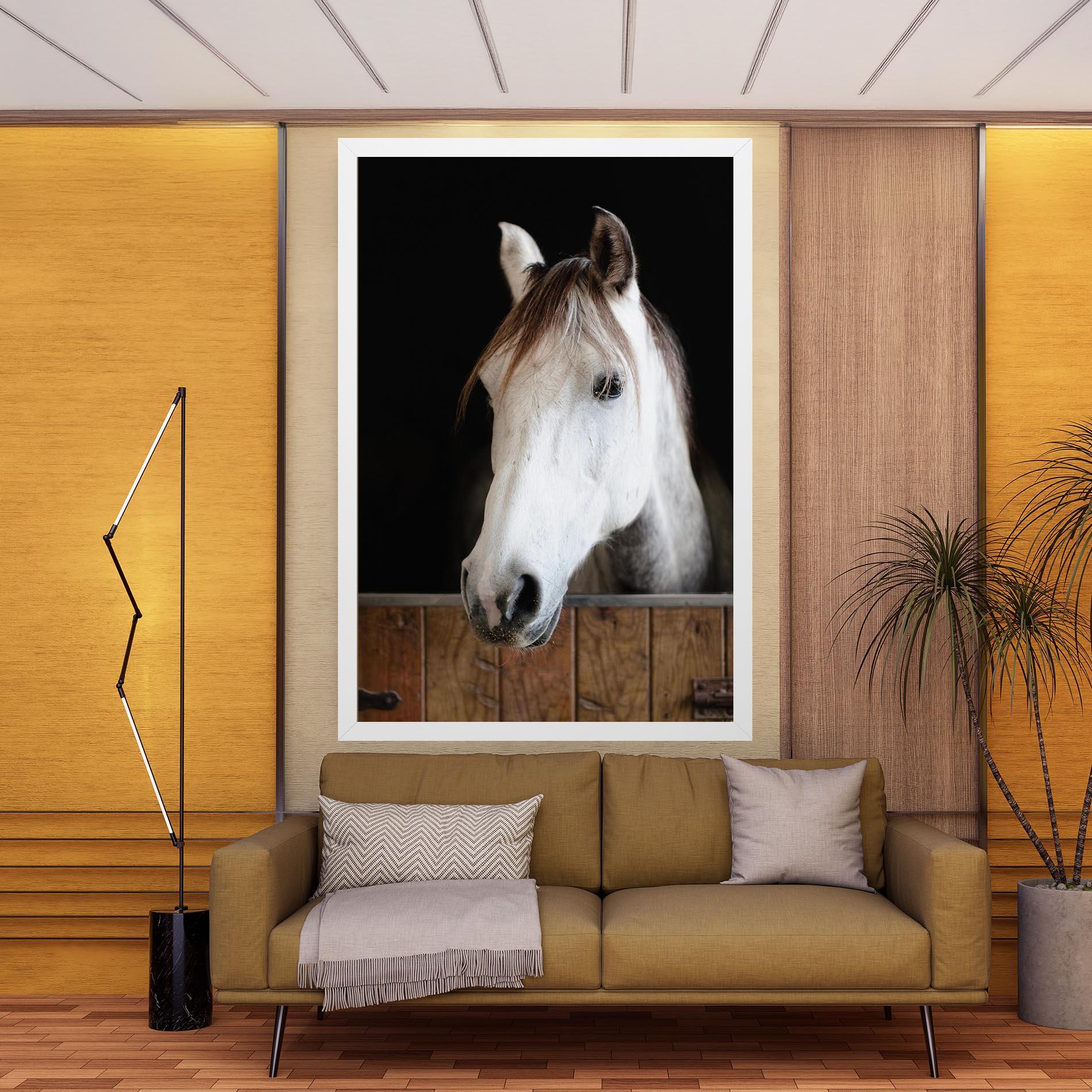 Tablou Canvas Grey Horse Head mockup 9