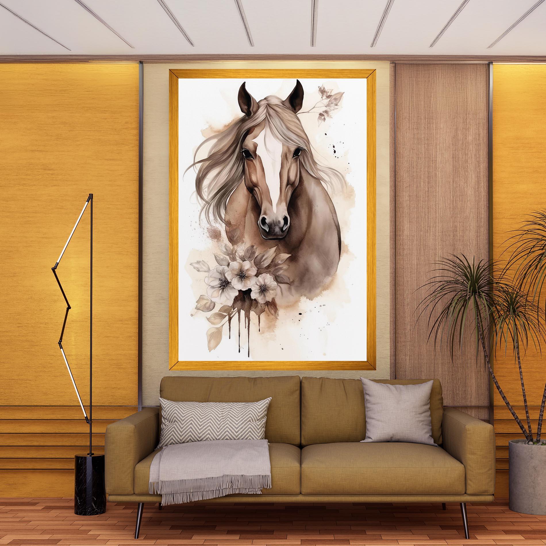 Tablou Canvas Flower Brown Horse mockup 9