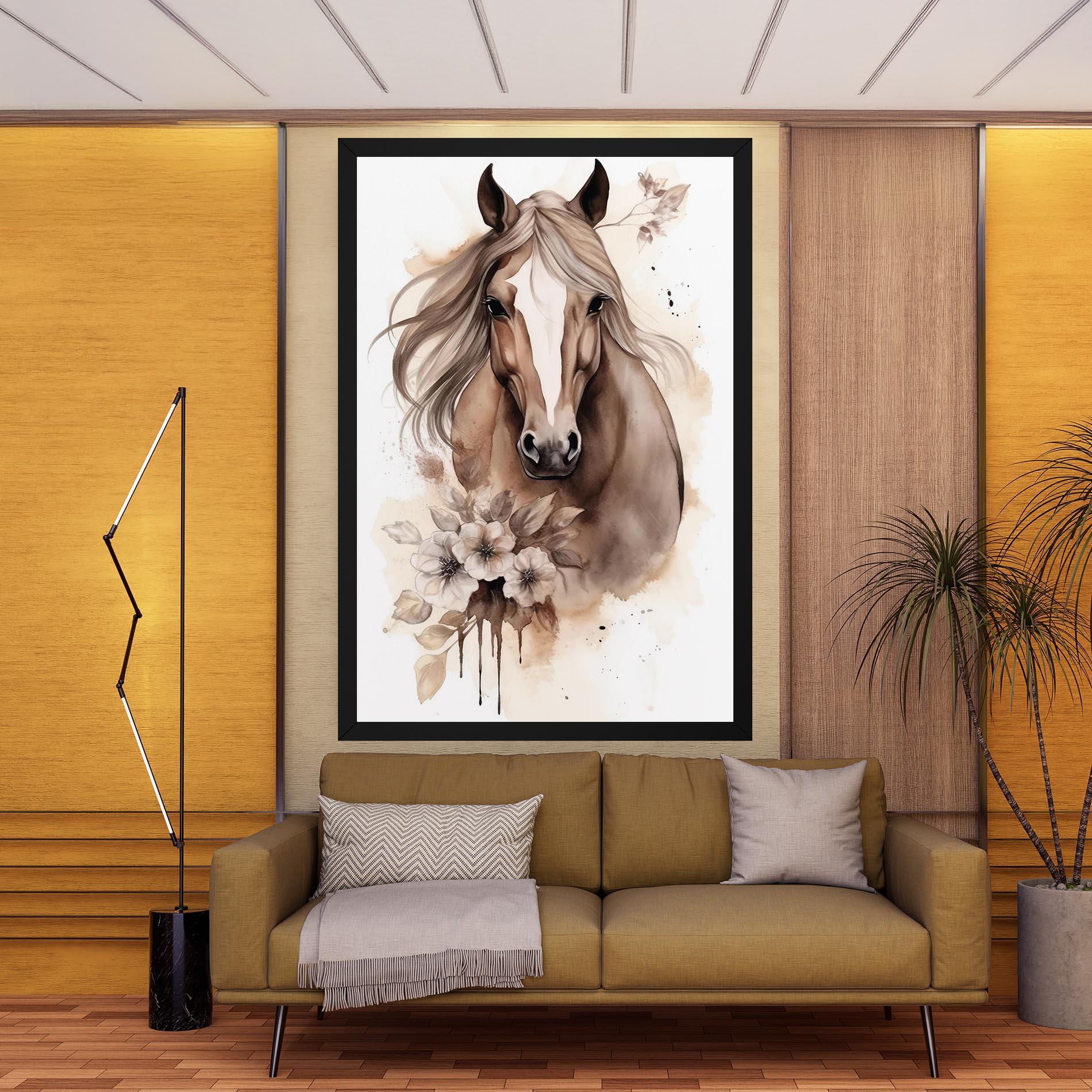 Tablou Canvas Flower Brown Horse mockup 9