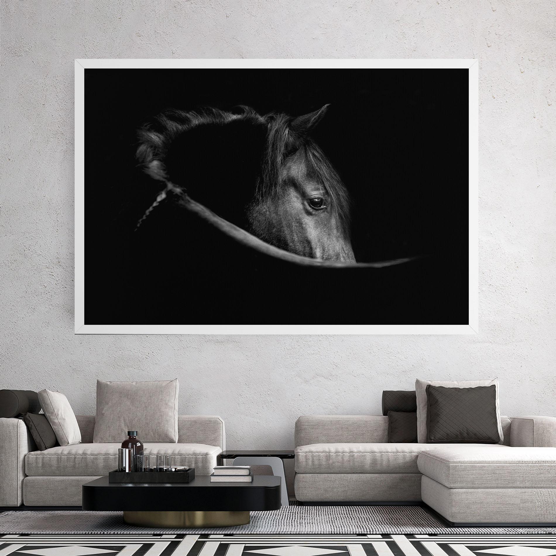 Tablou Canvas Black Horse Looking mockup 2