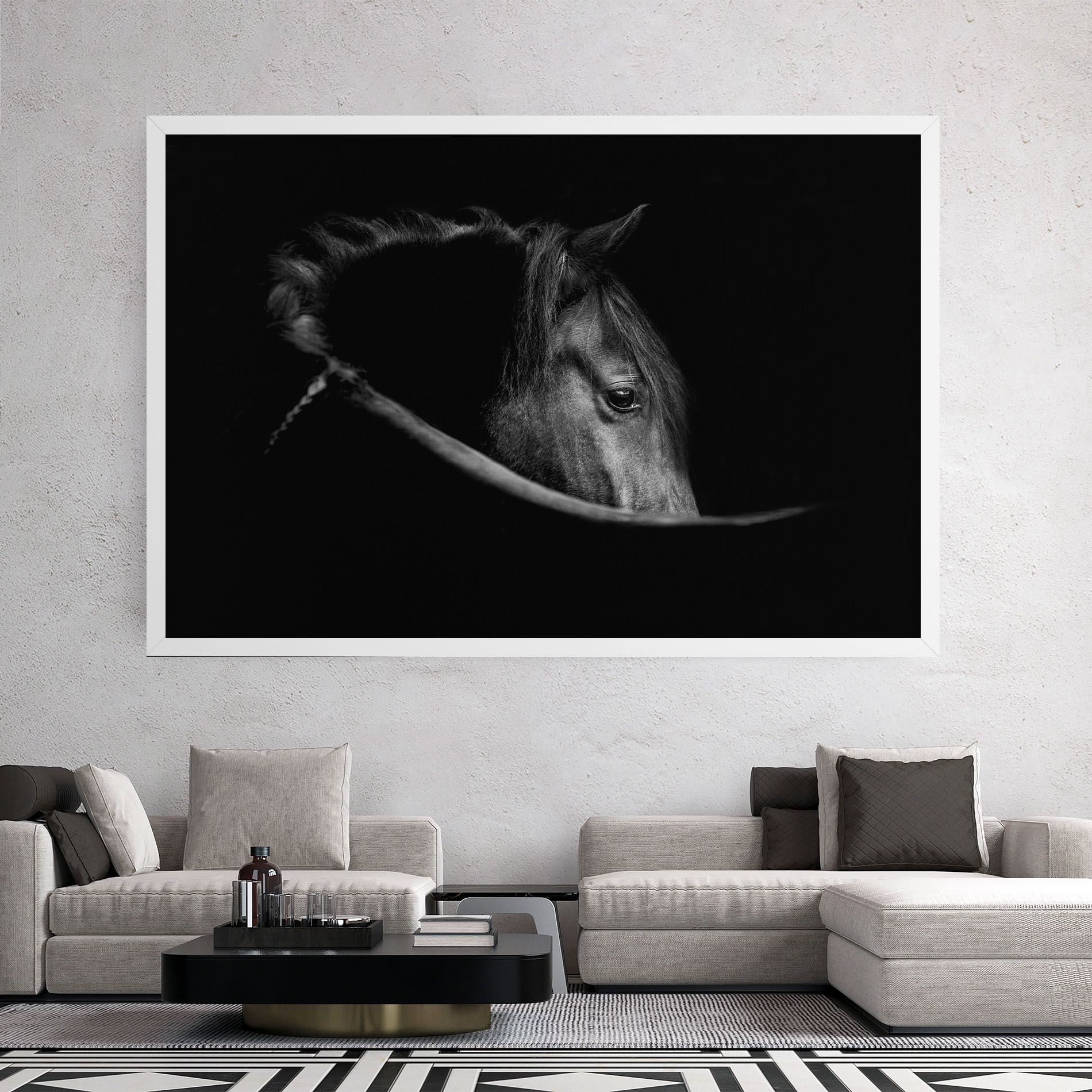 Black Horse Looking mockup 2