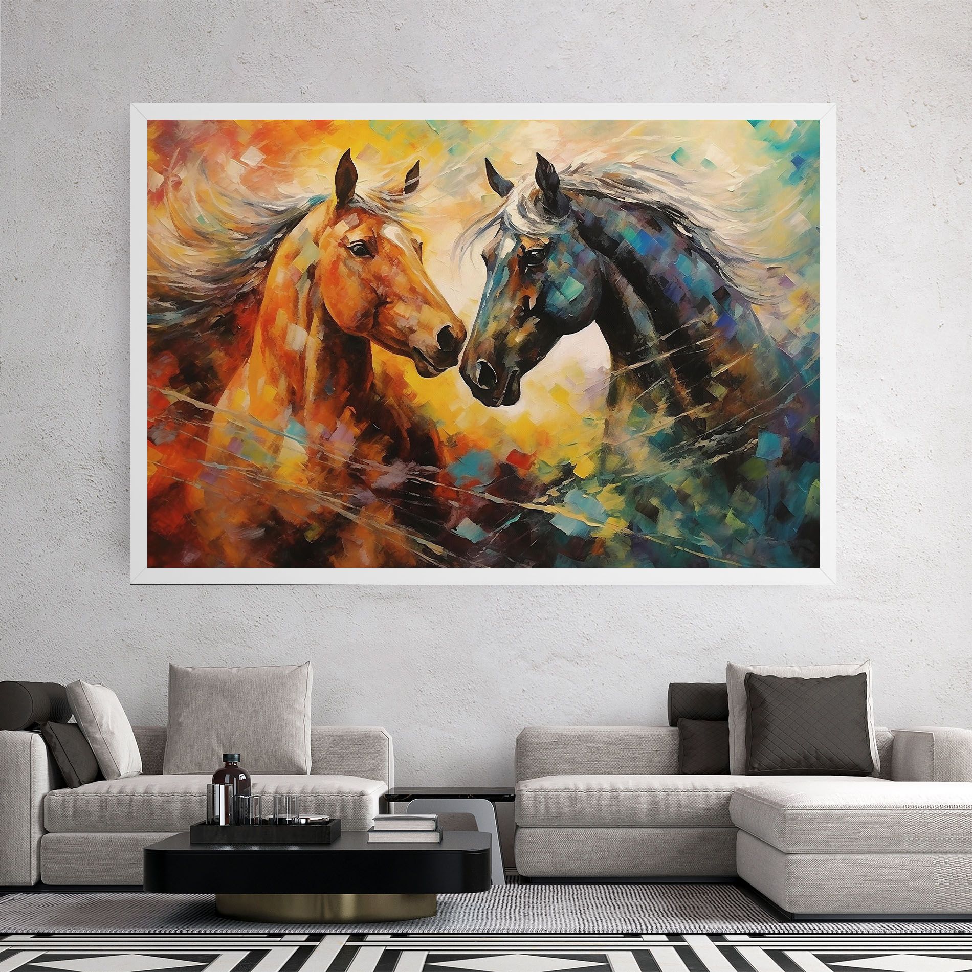 Brown Black Horses mockup 2