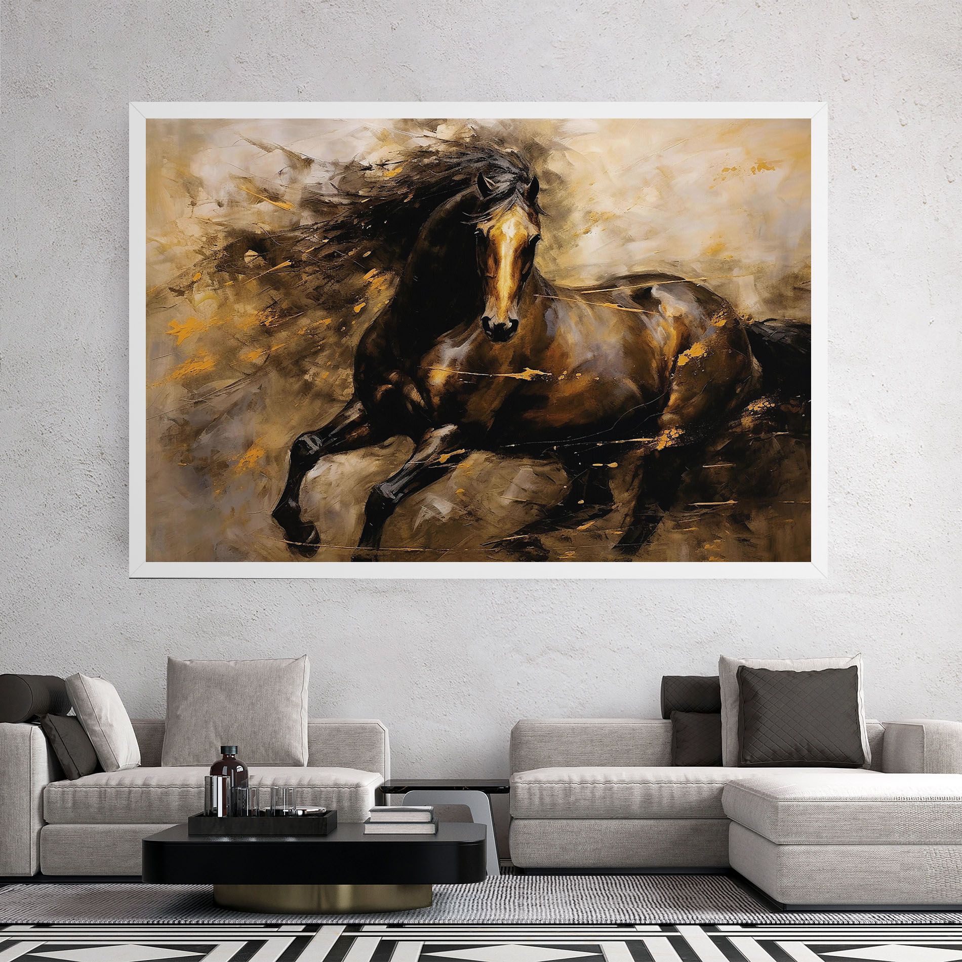 Gold Brown Horse mockup 2