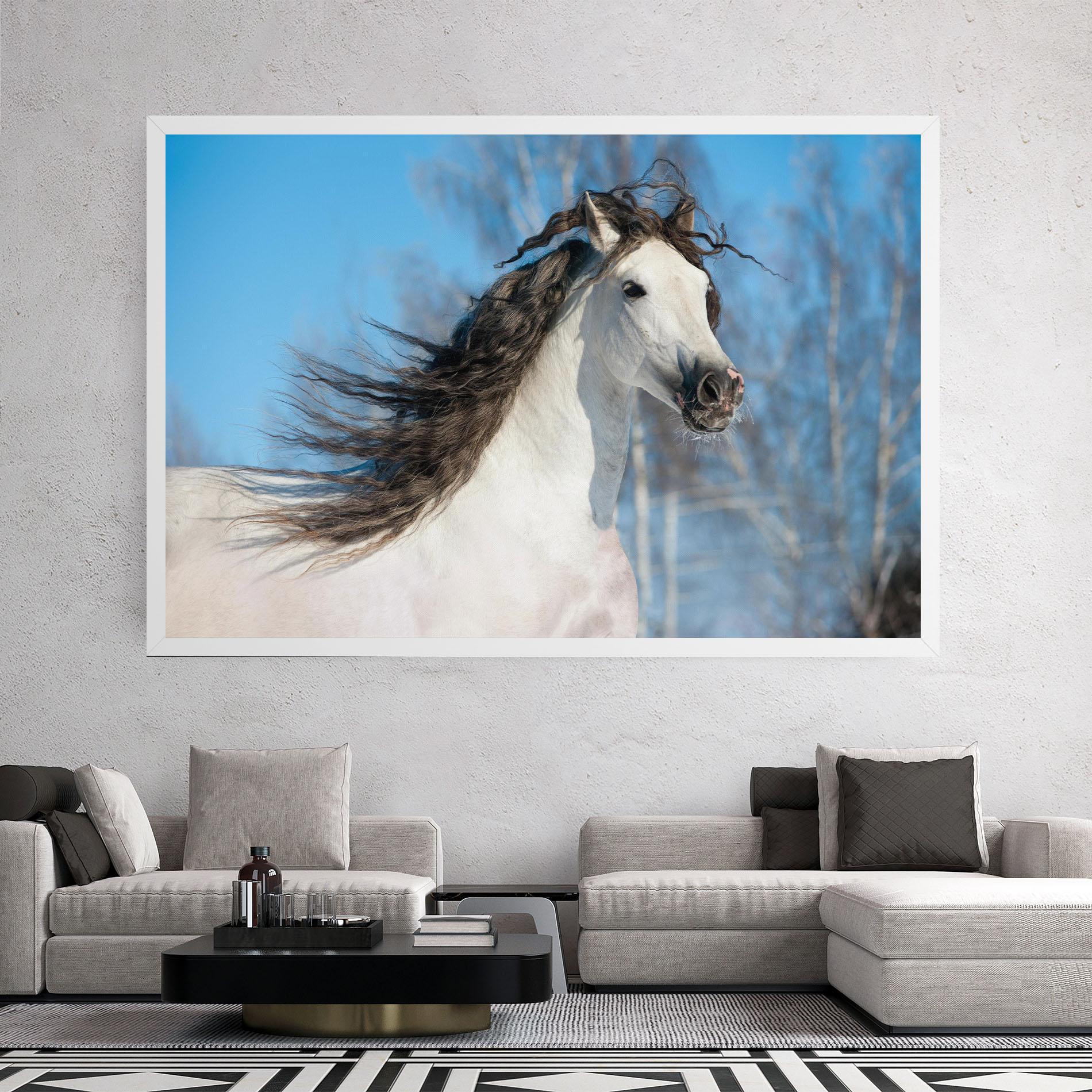 Tablou Canvas Wild Black Hair Horse mockup 2