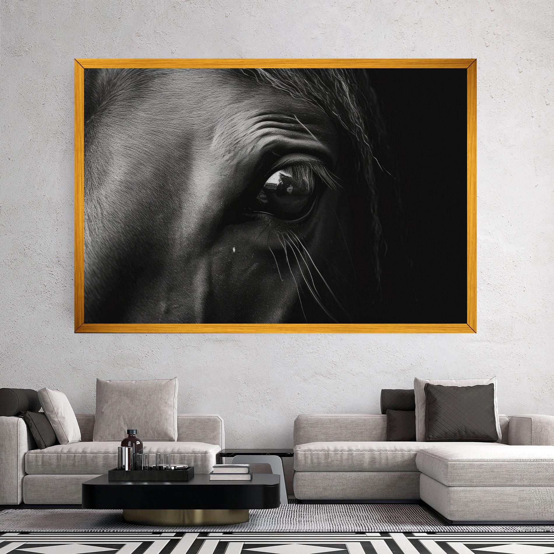 Tablou Canvas Black Horse Eye mockup 2