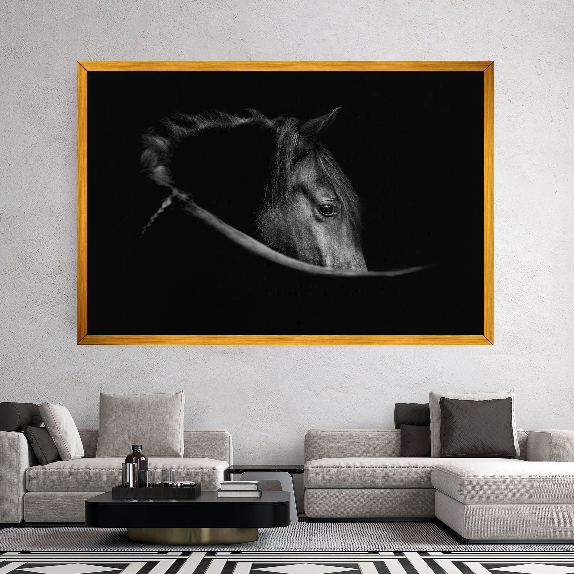 Black Horse Looking mockup 2