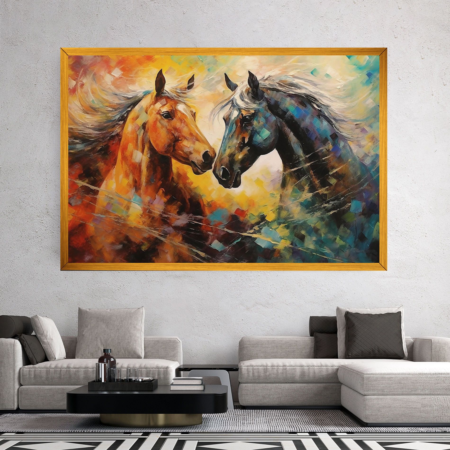 Brown Black Horses mockup 2