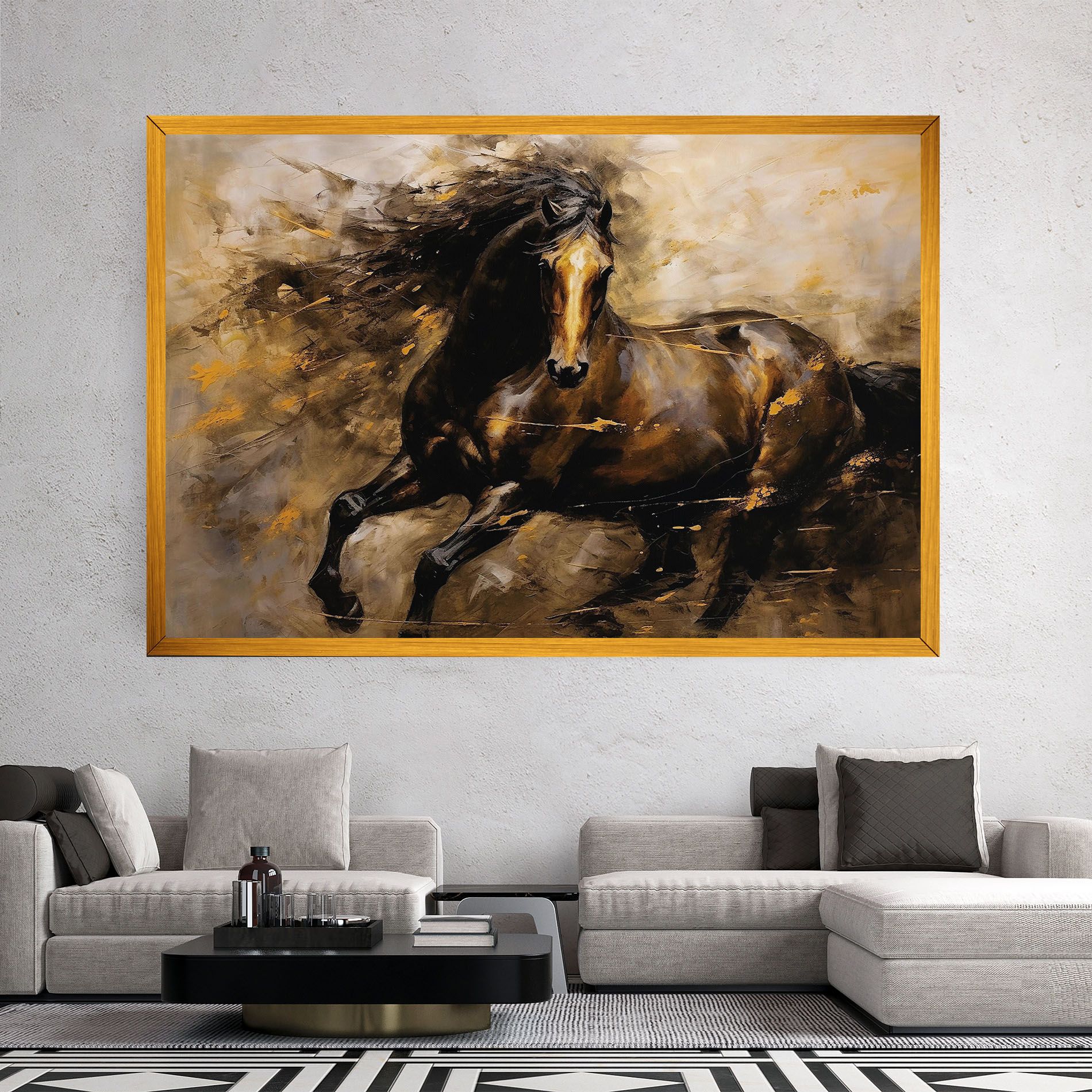 Gold Brown Horse mockup 2