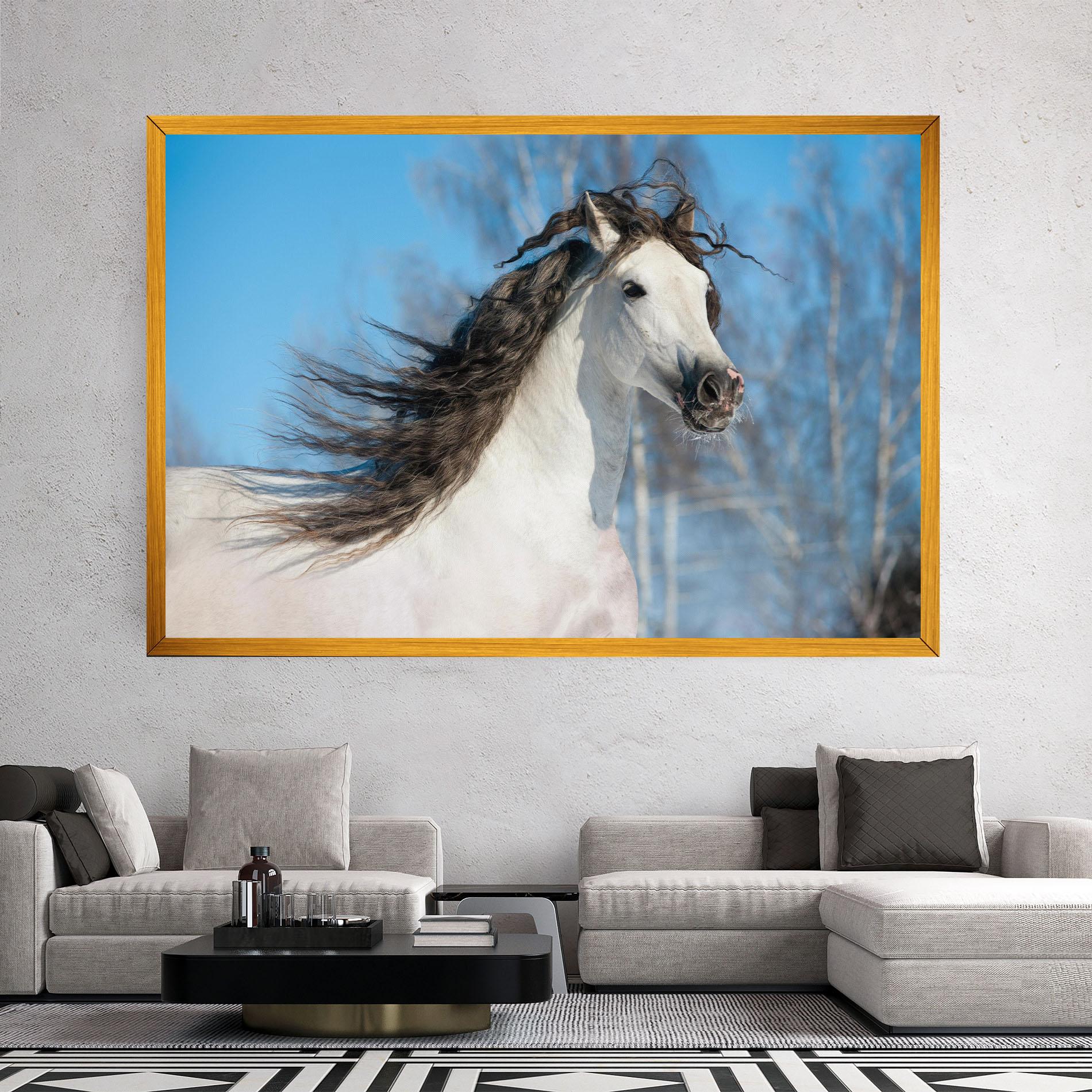 Tablou Canvas Wild Black Hair Horse mockup 2