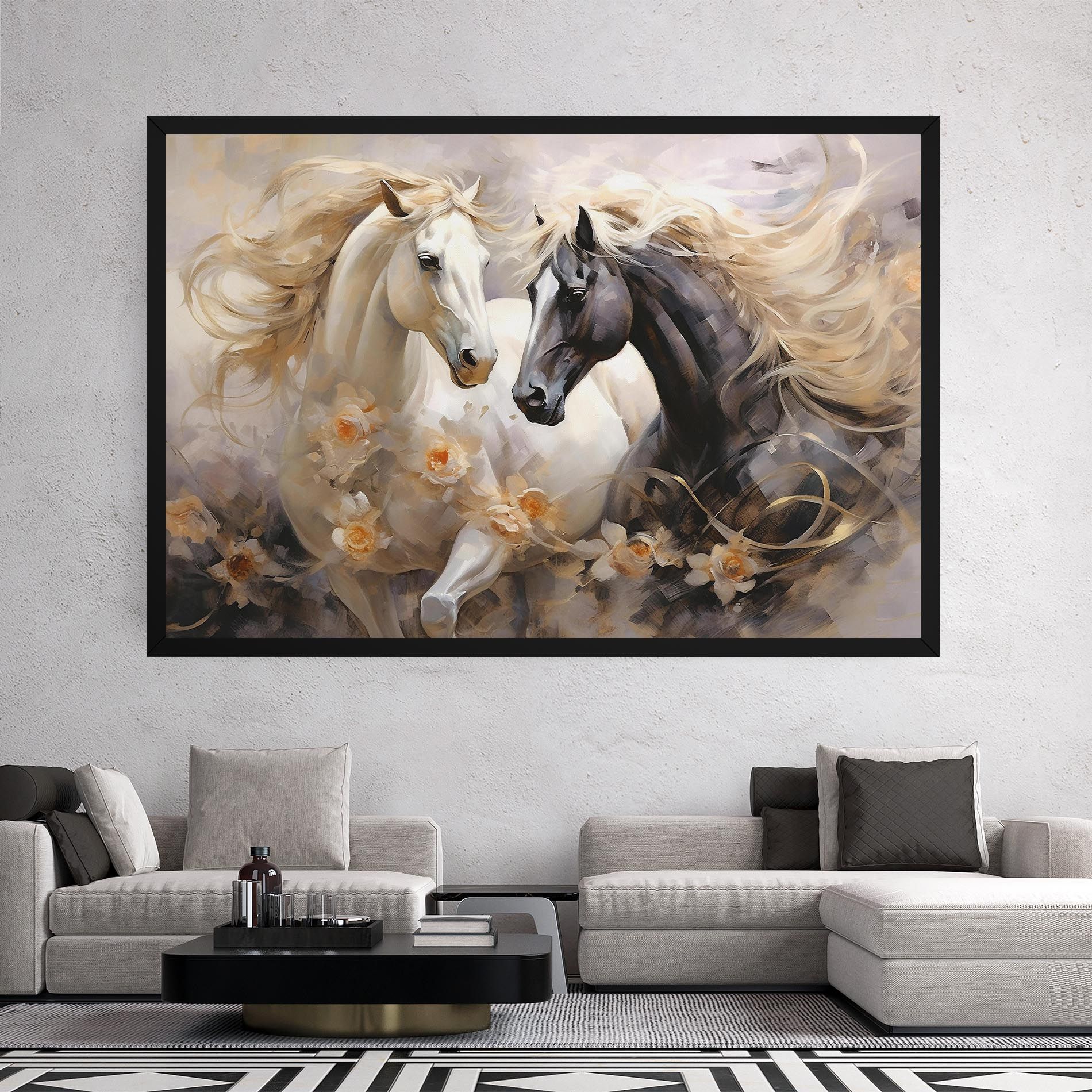 Black And White Horses mockup 2