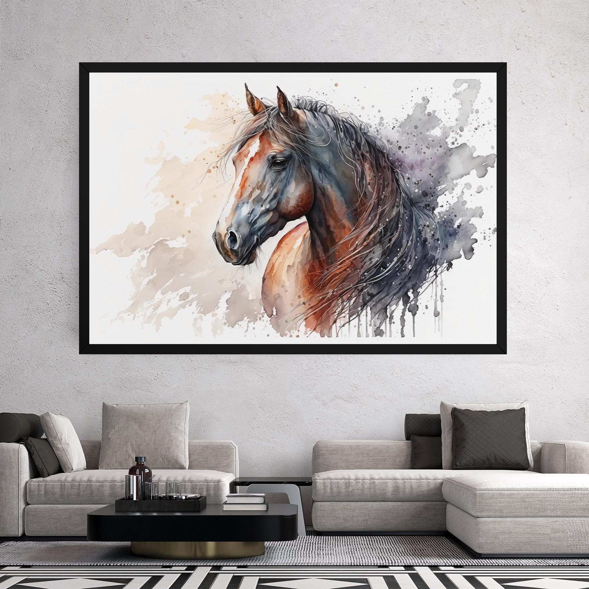 Black Brown Horse Painting mockup 2
