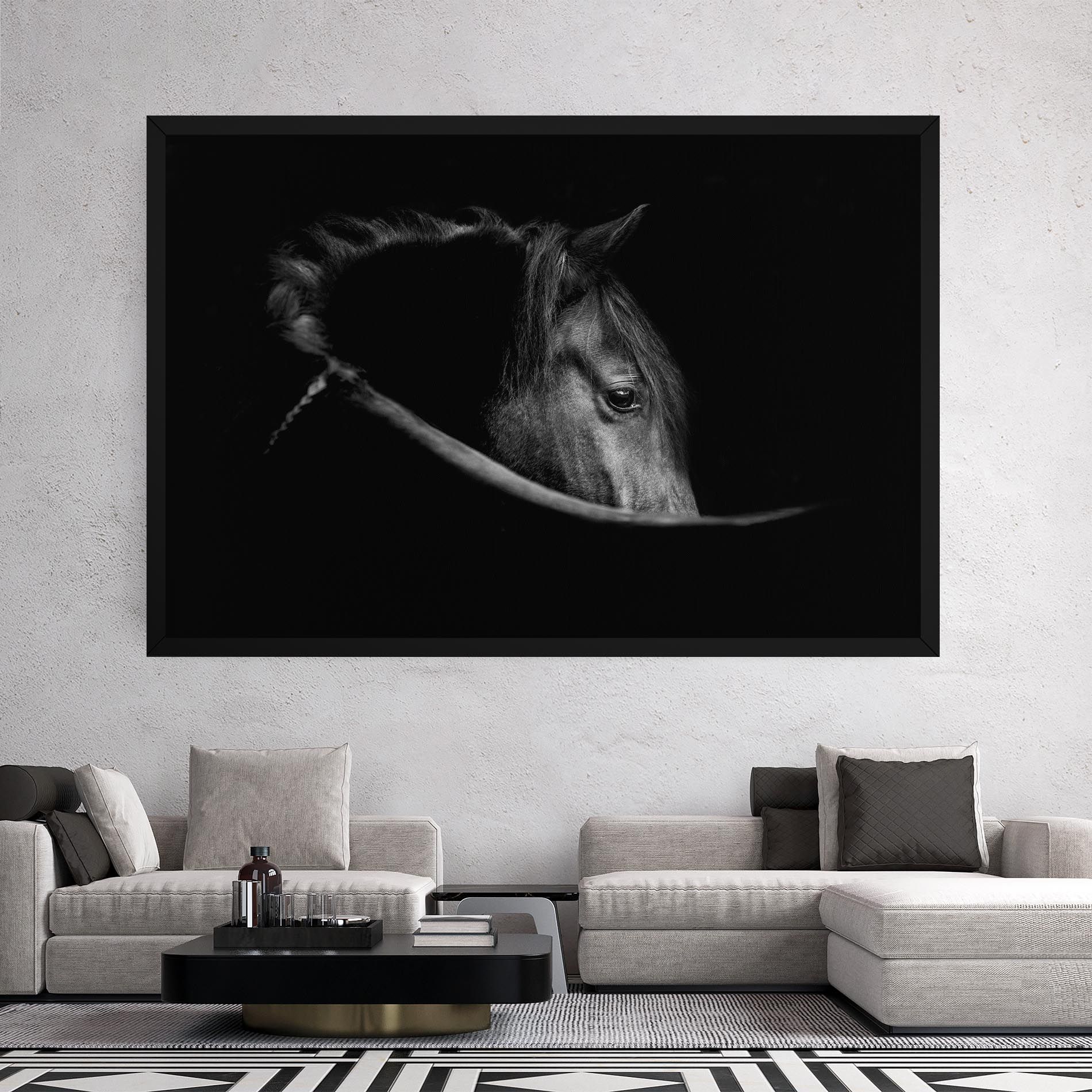 Black Horse Looking mockup 2