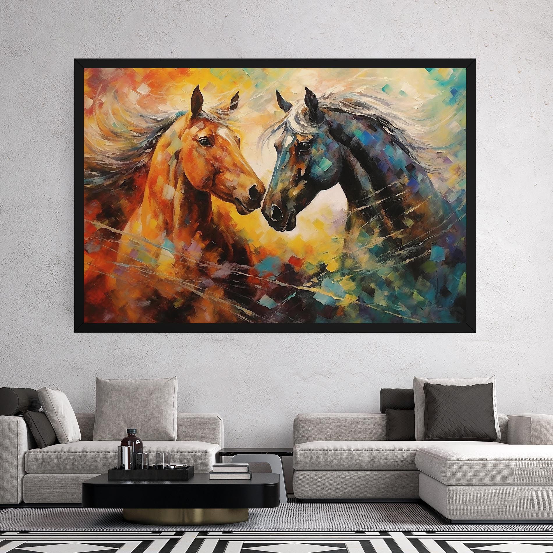 Brown Black Horses mockup 2
