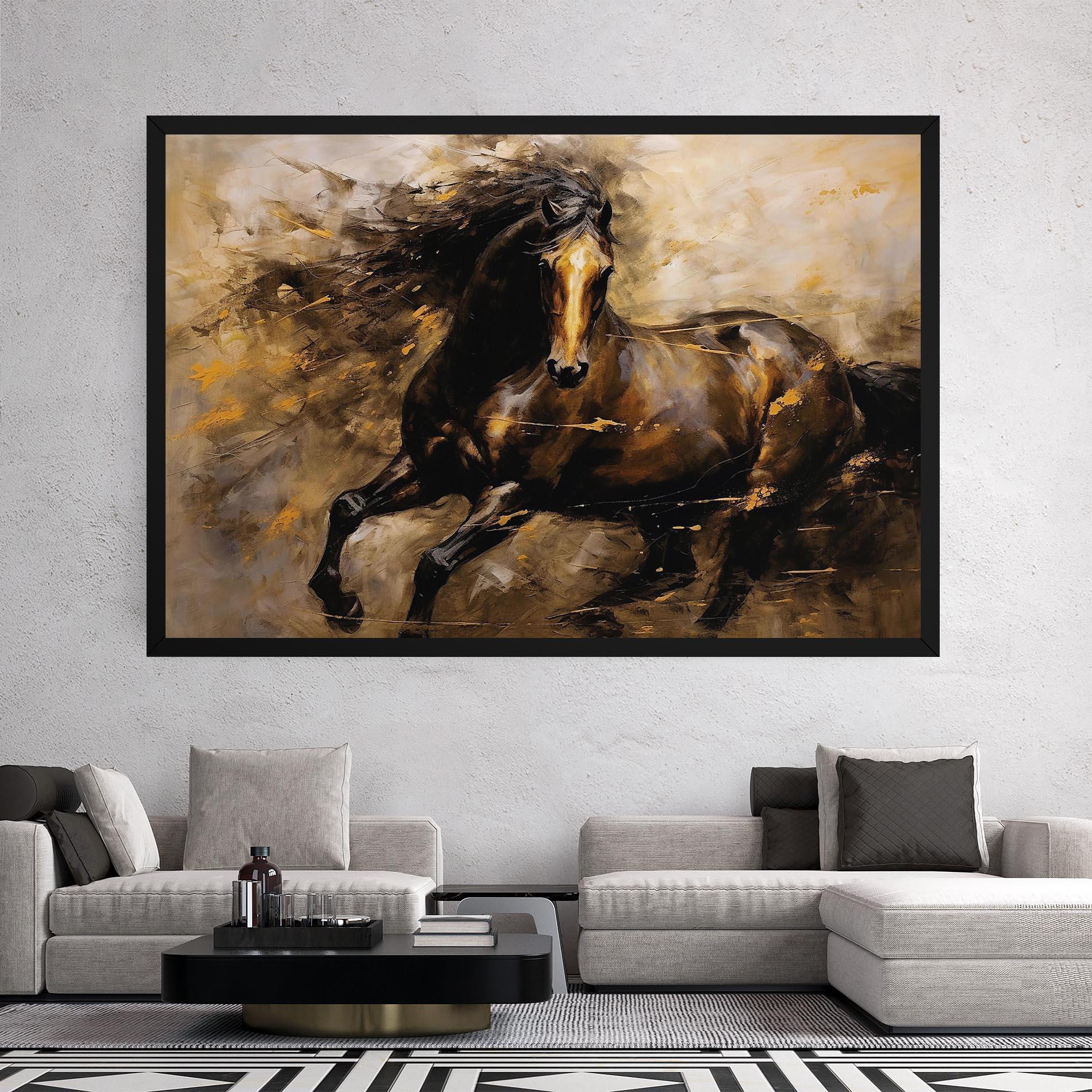 Tablou Canvas Gold Brown Horse mockup 2